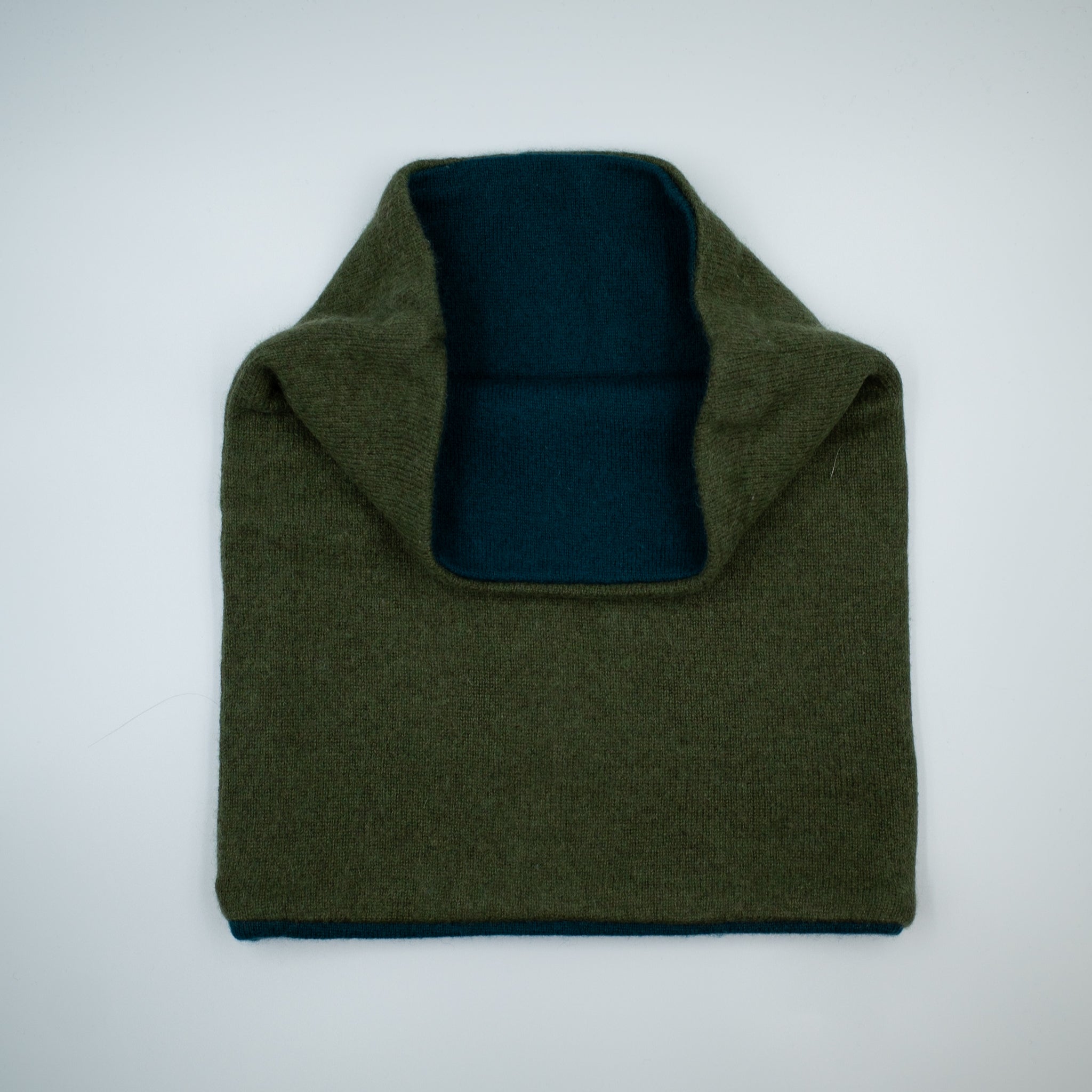 Men’s Khaki and Bottle Green Luxury Double Layered Snood