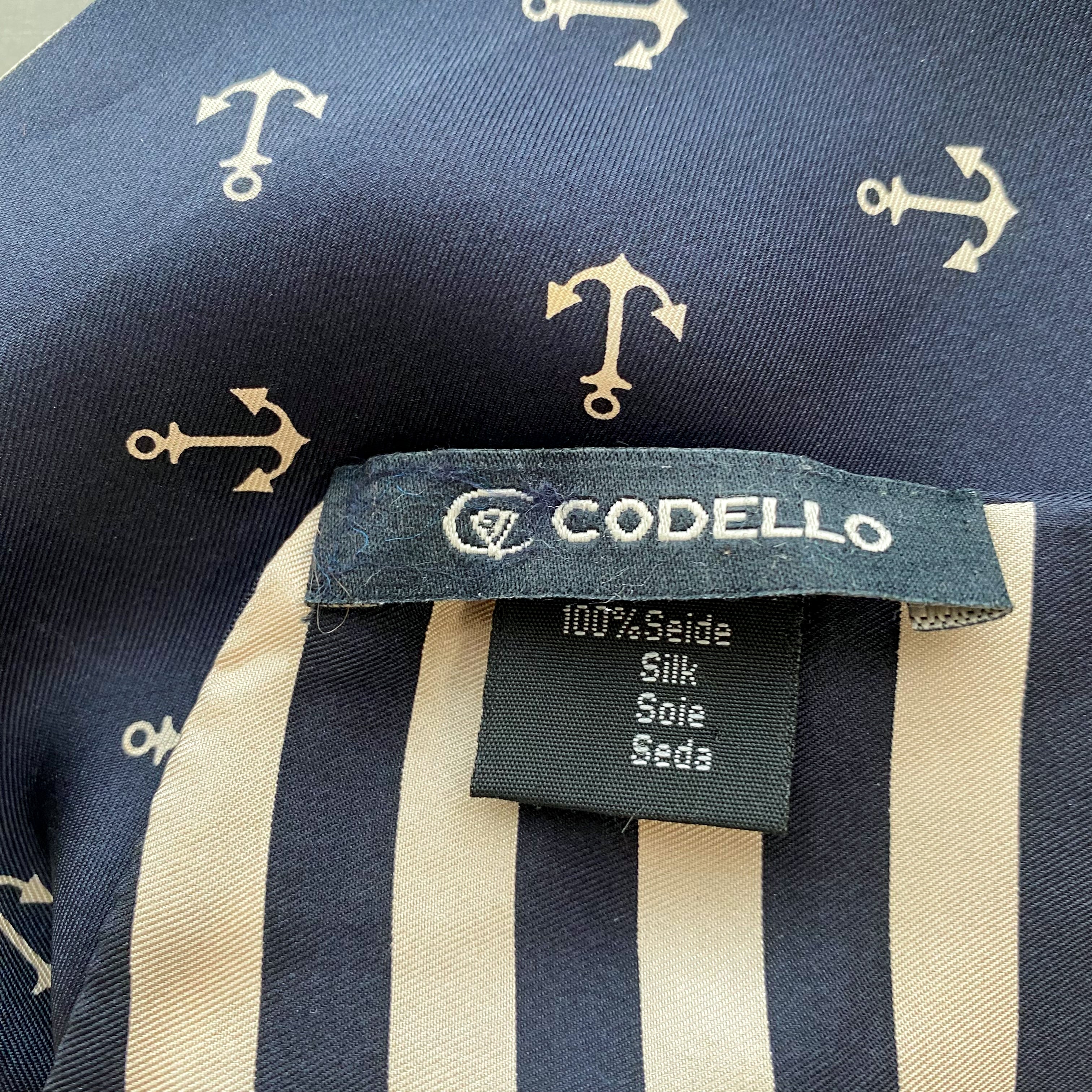 Codello Nautical Pussy Bow Silk Scarf