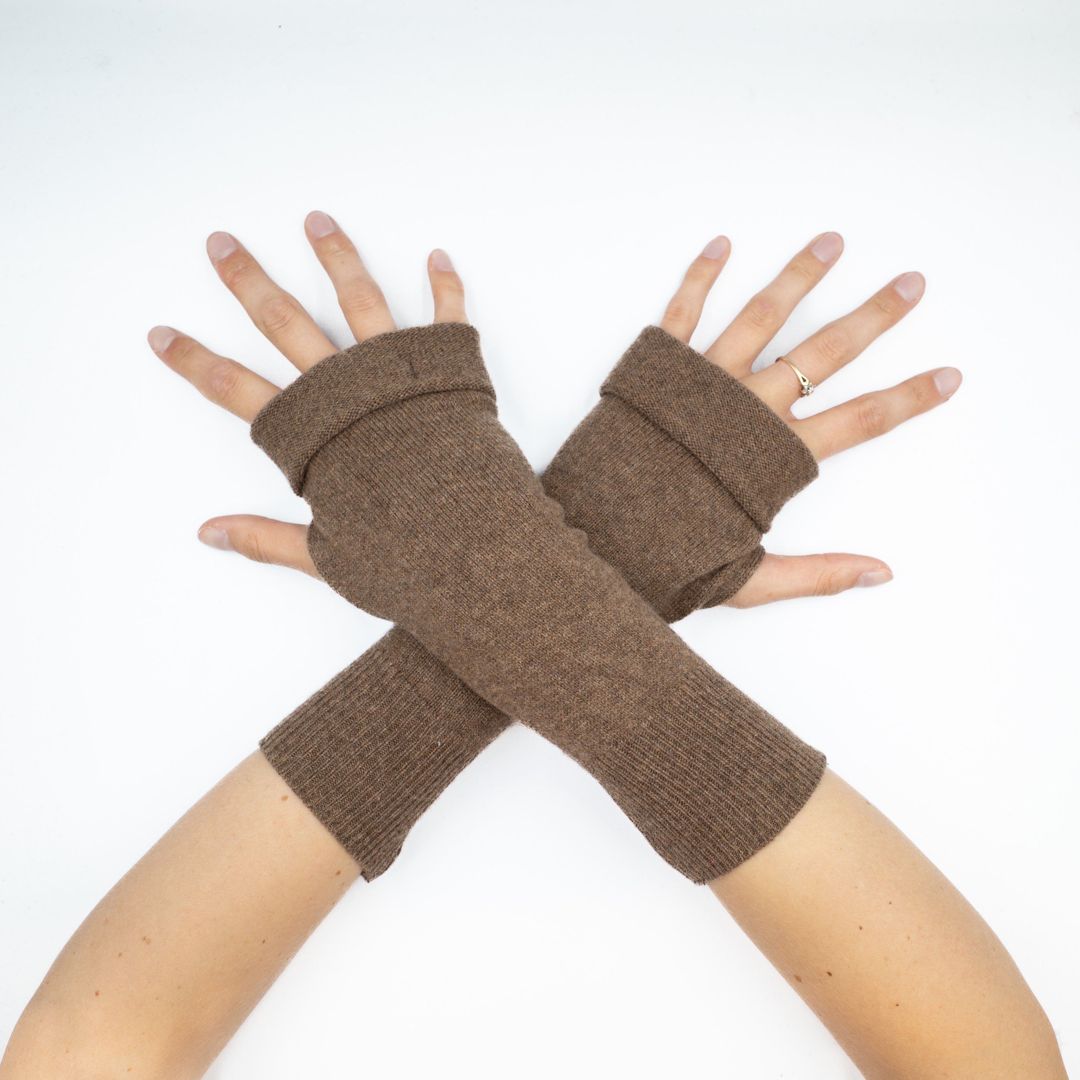 Mole Brown Fingerless Gloves