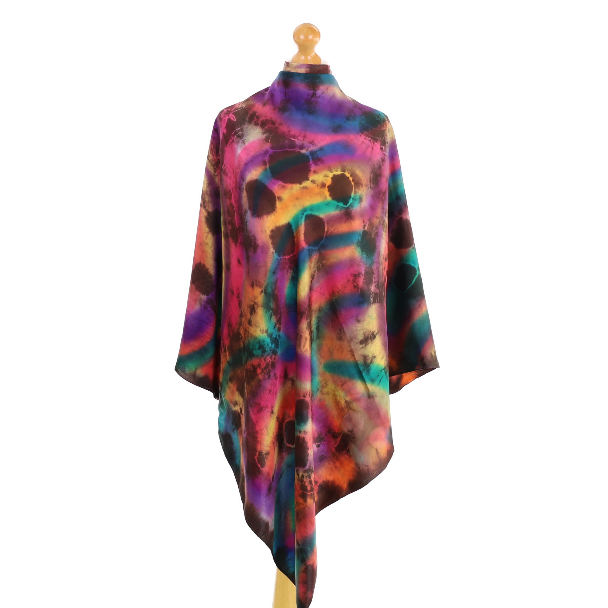 Large Tie Dye Abstract Silk Scarf