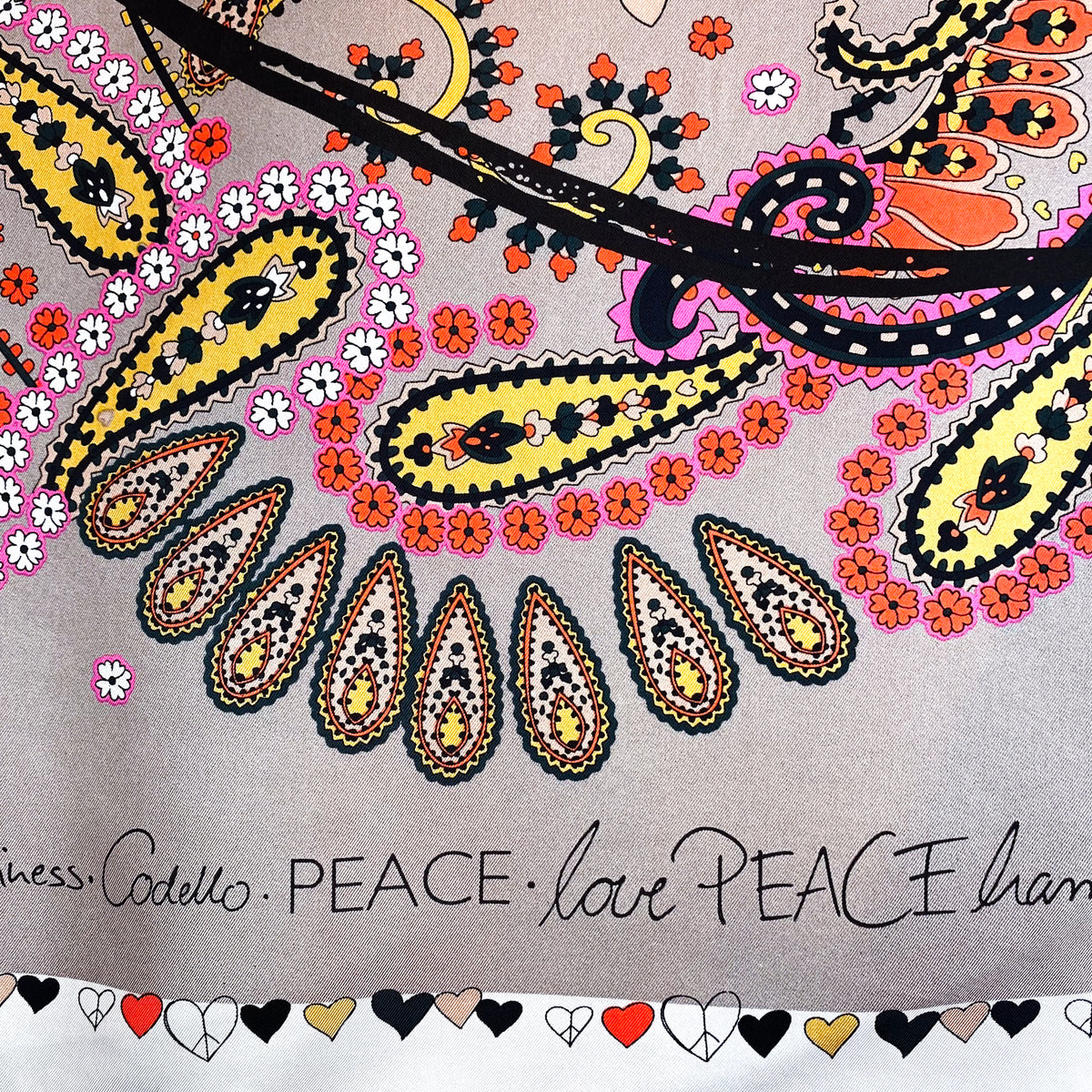 Codello ‘Love Harmony Happiness’ Design Silk Scarf