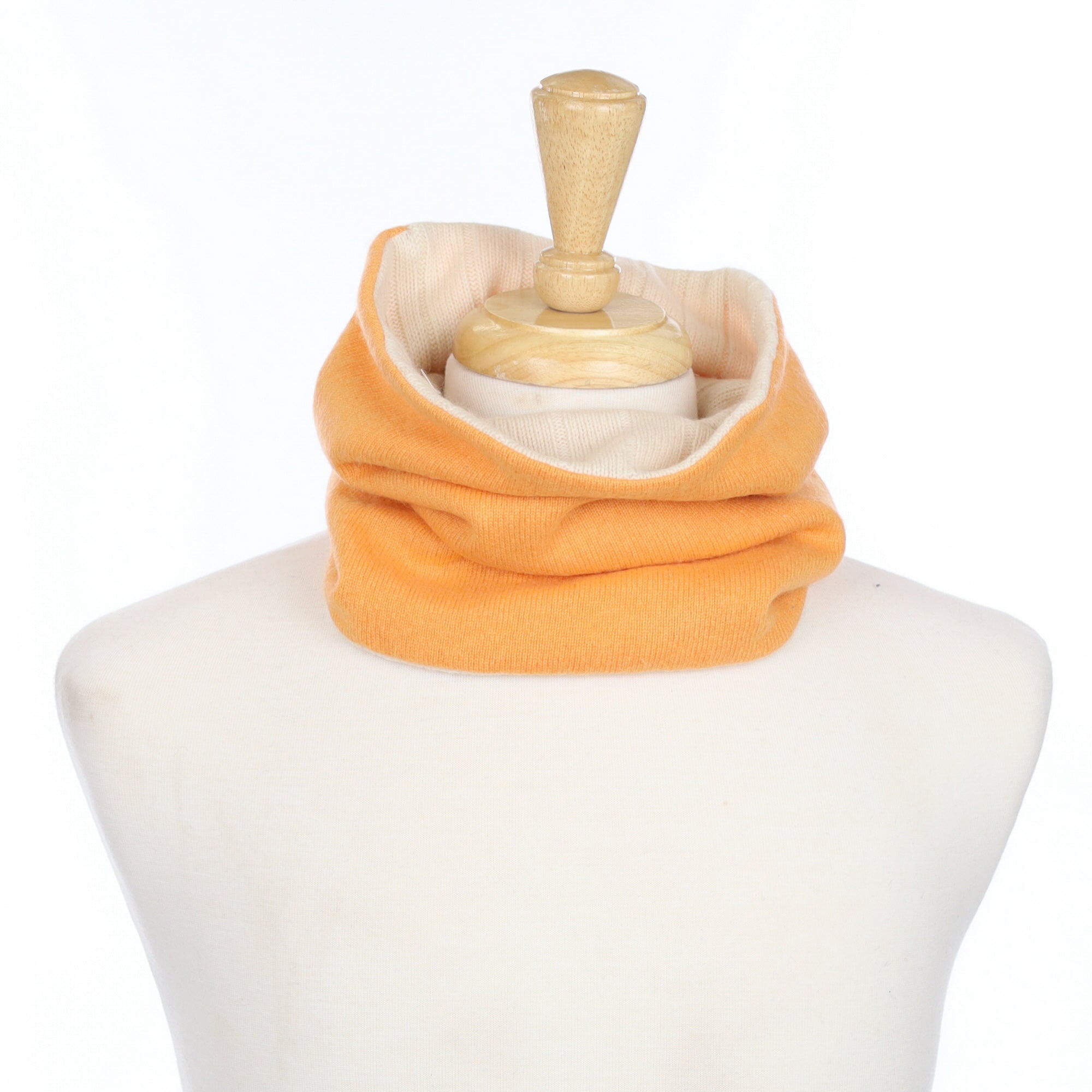 Cantaloupe Orange and Cream Luxury Double Layered Snood