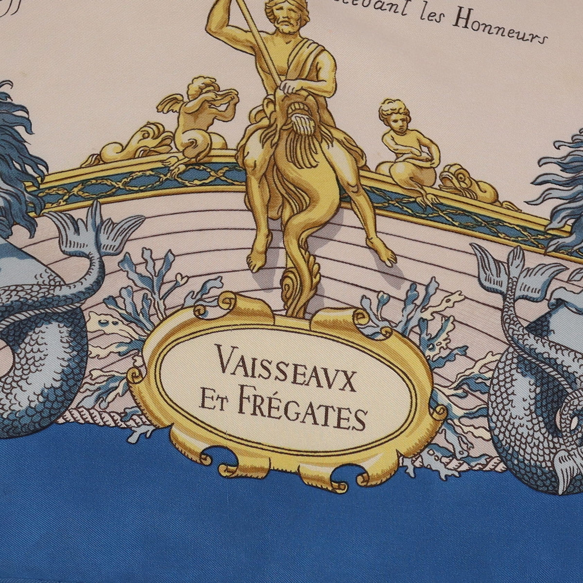 Rare Hermès Vaisseaux Et Frégates Silk Scarf