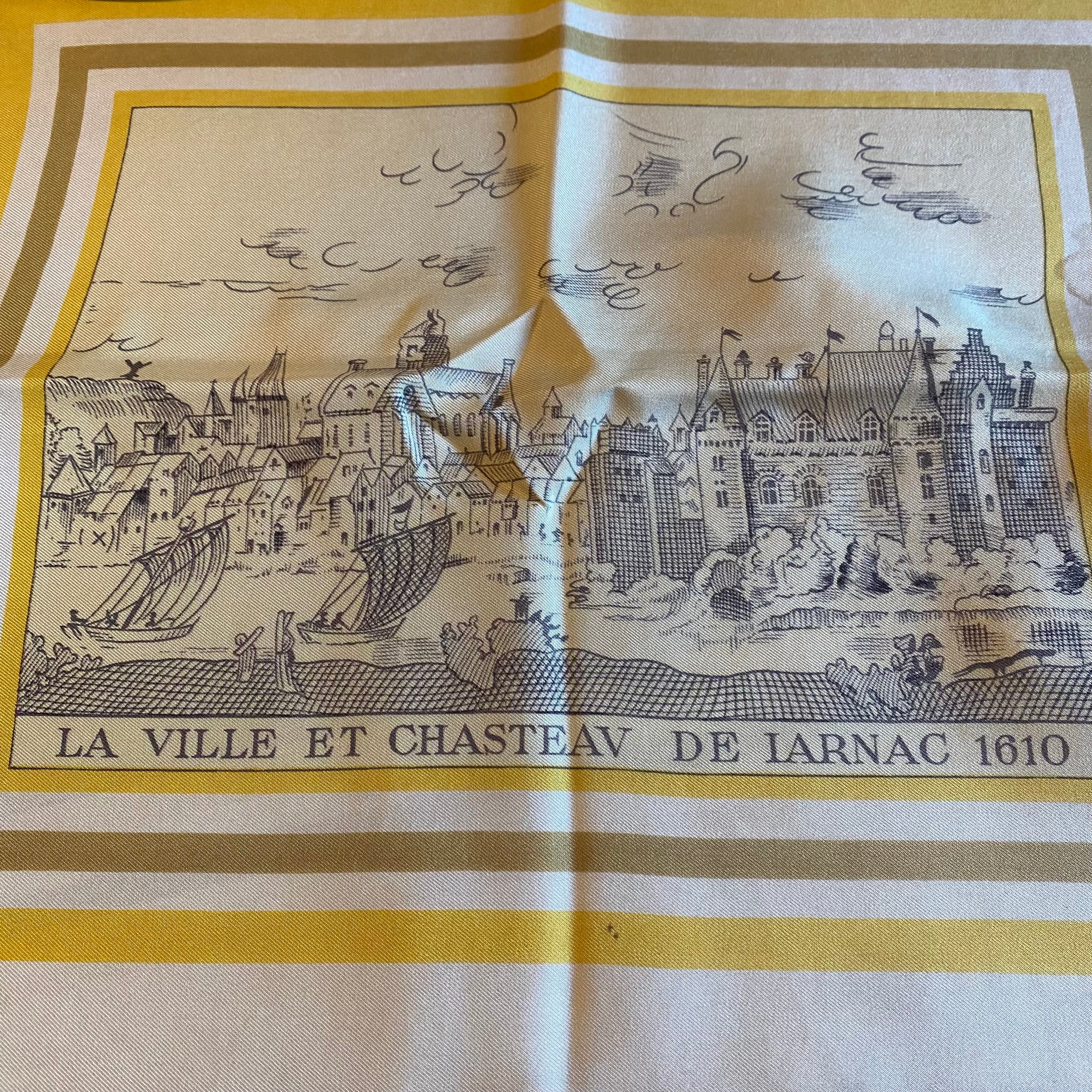 Hermès La Ville et Chasteav de Iarnac 1610 Silk Scarf Rare