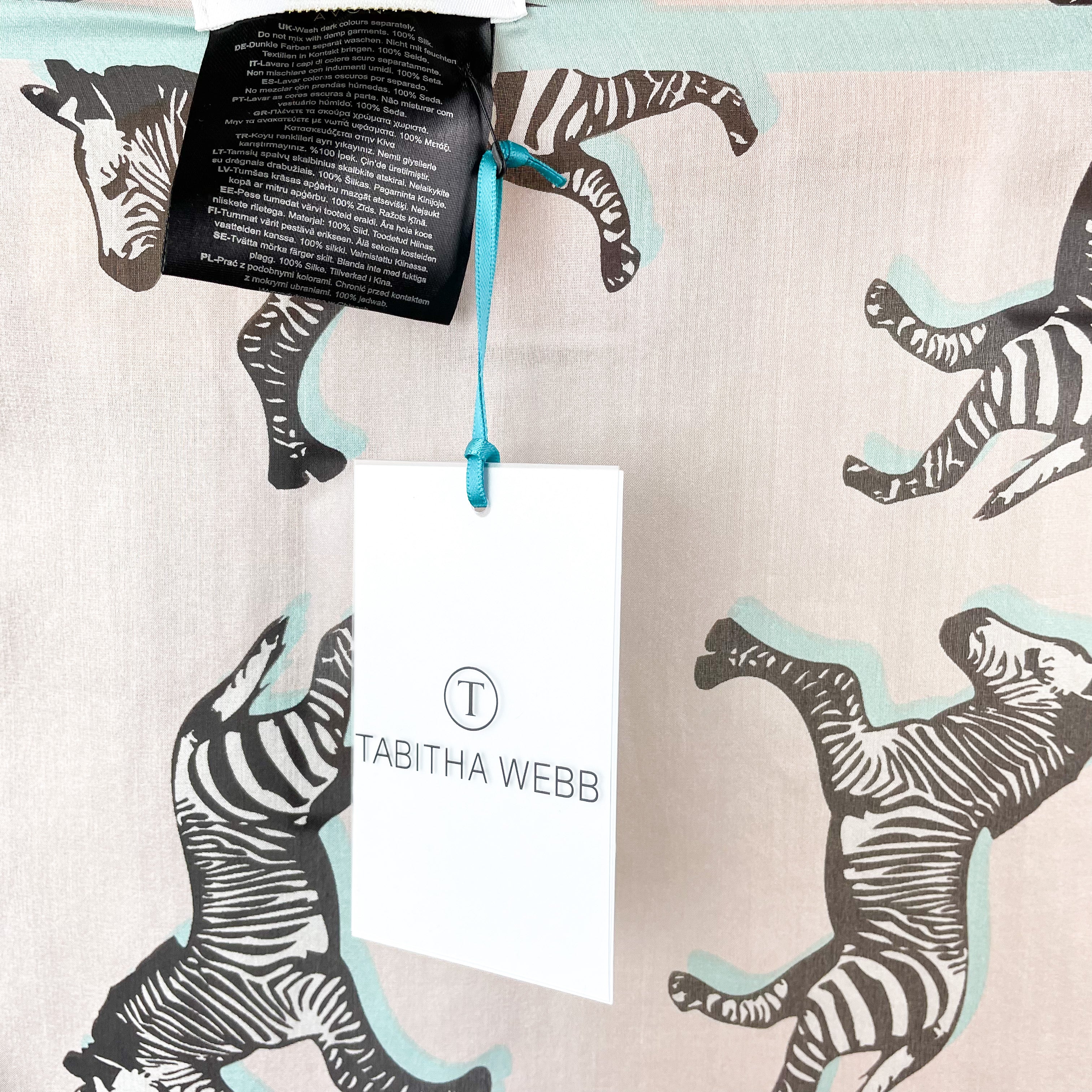 Brand New Boxed Tabitha Webb Zebra Silk Scarf