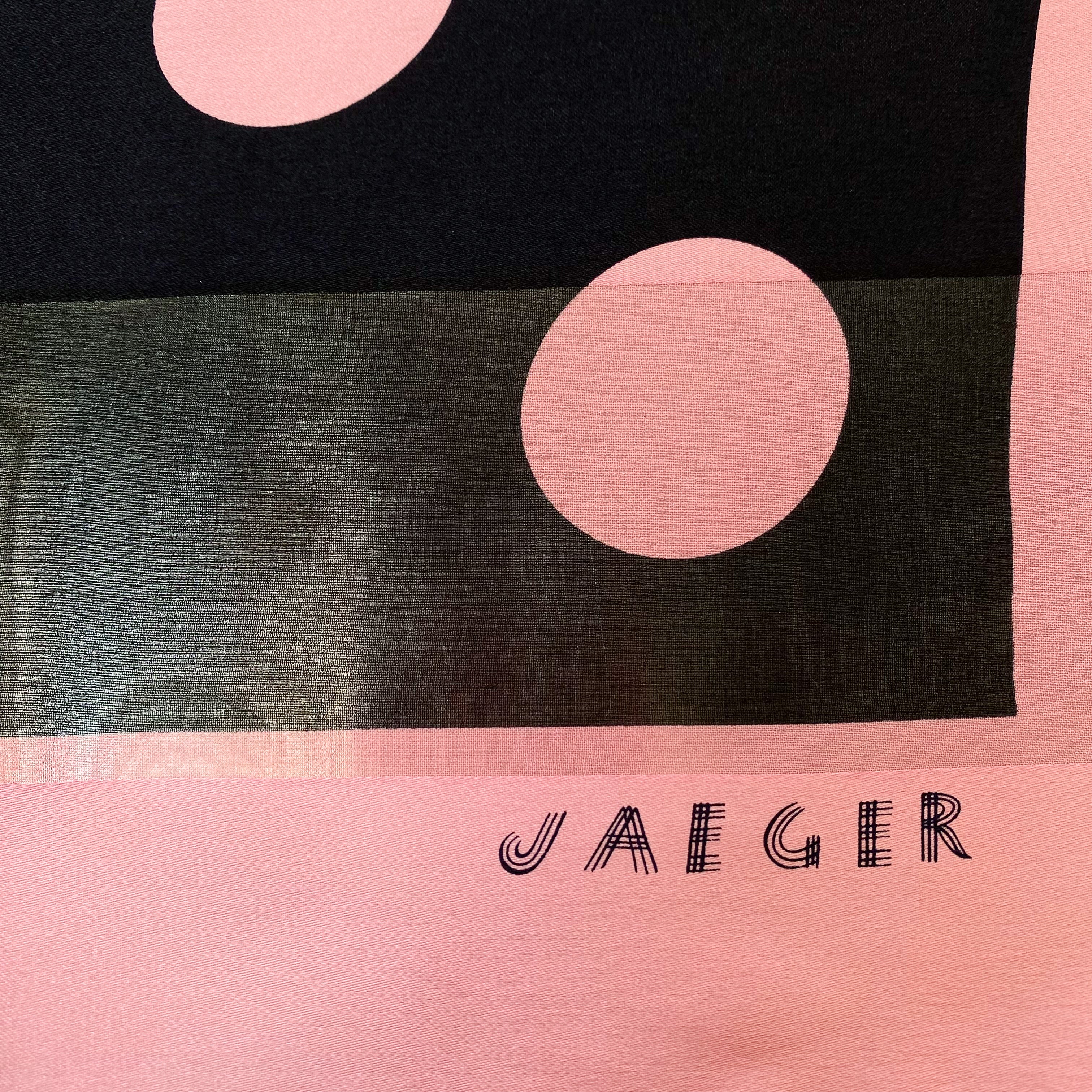 Navy & Pink Jaeger Silk Scarf