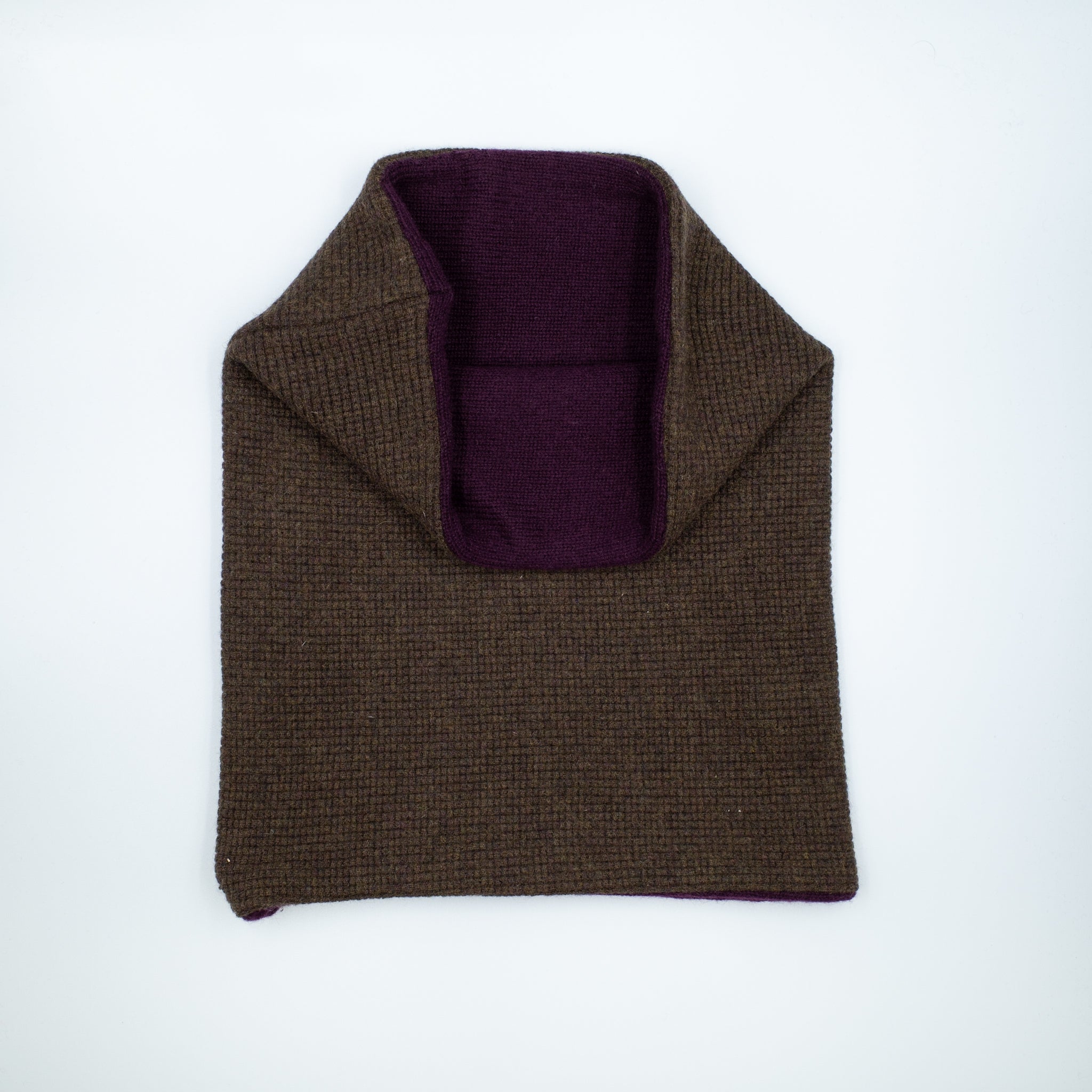 Chunky Chocolate and Aubergine Luxury Double Layered Snood