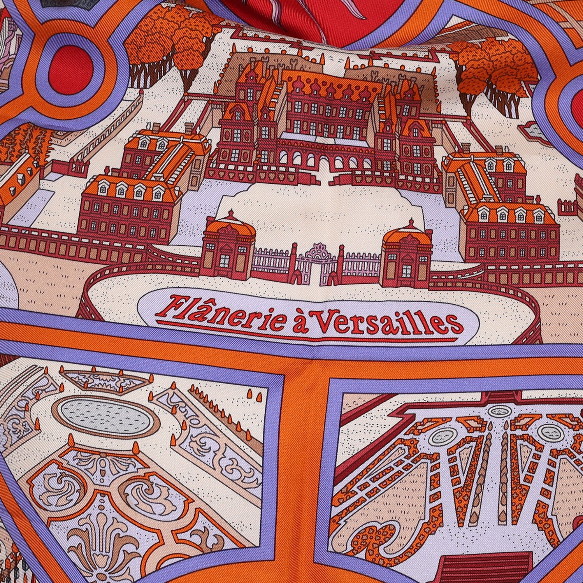 Brand New Boxed Hermès Flânerie à Versailles Silk Scarf Quite Rare