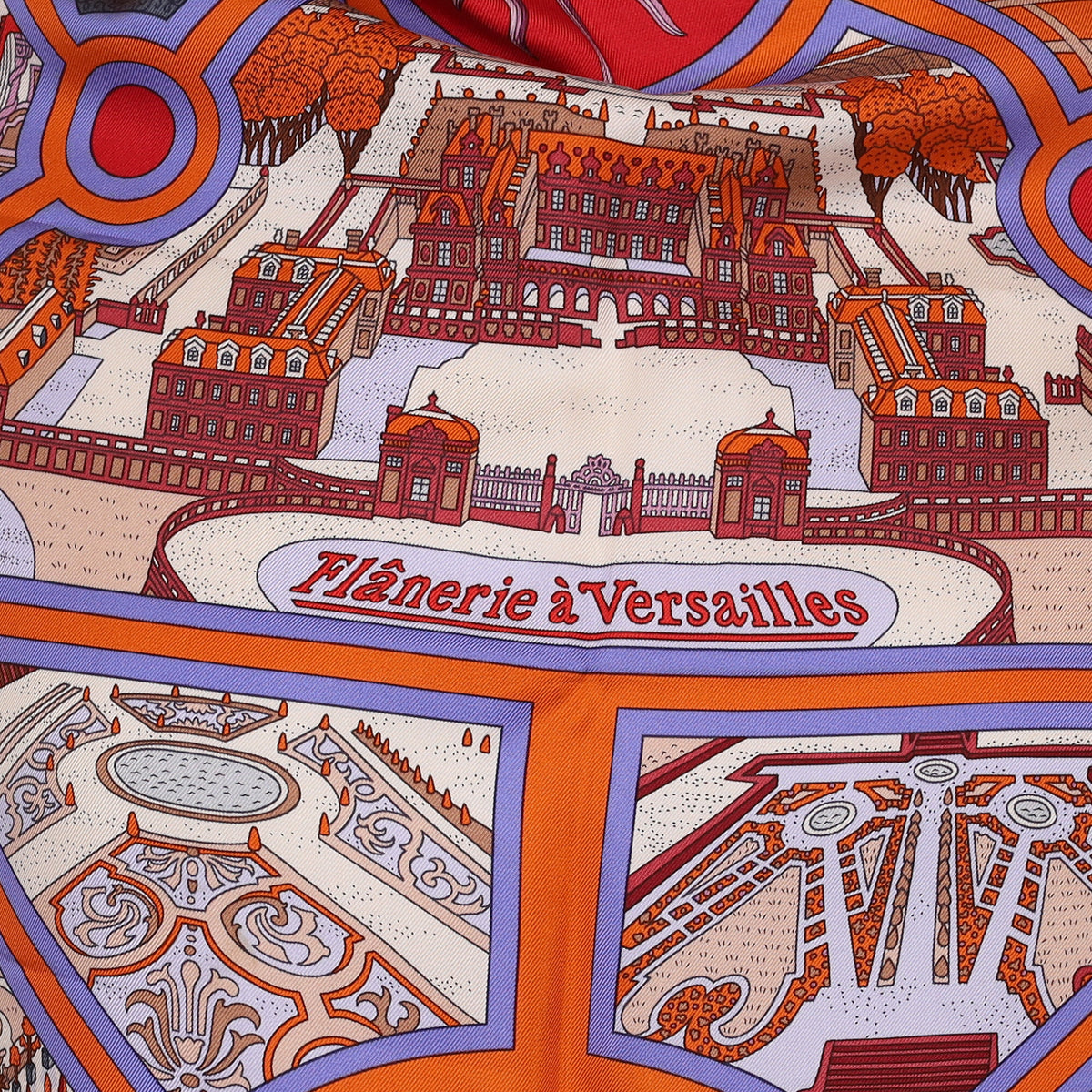 Brand New Boxed Hermès Flânerie à Versailles Silk Scarf Quite Rare