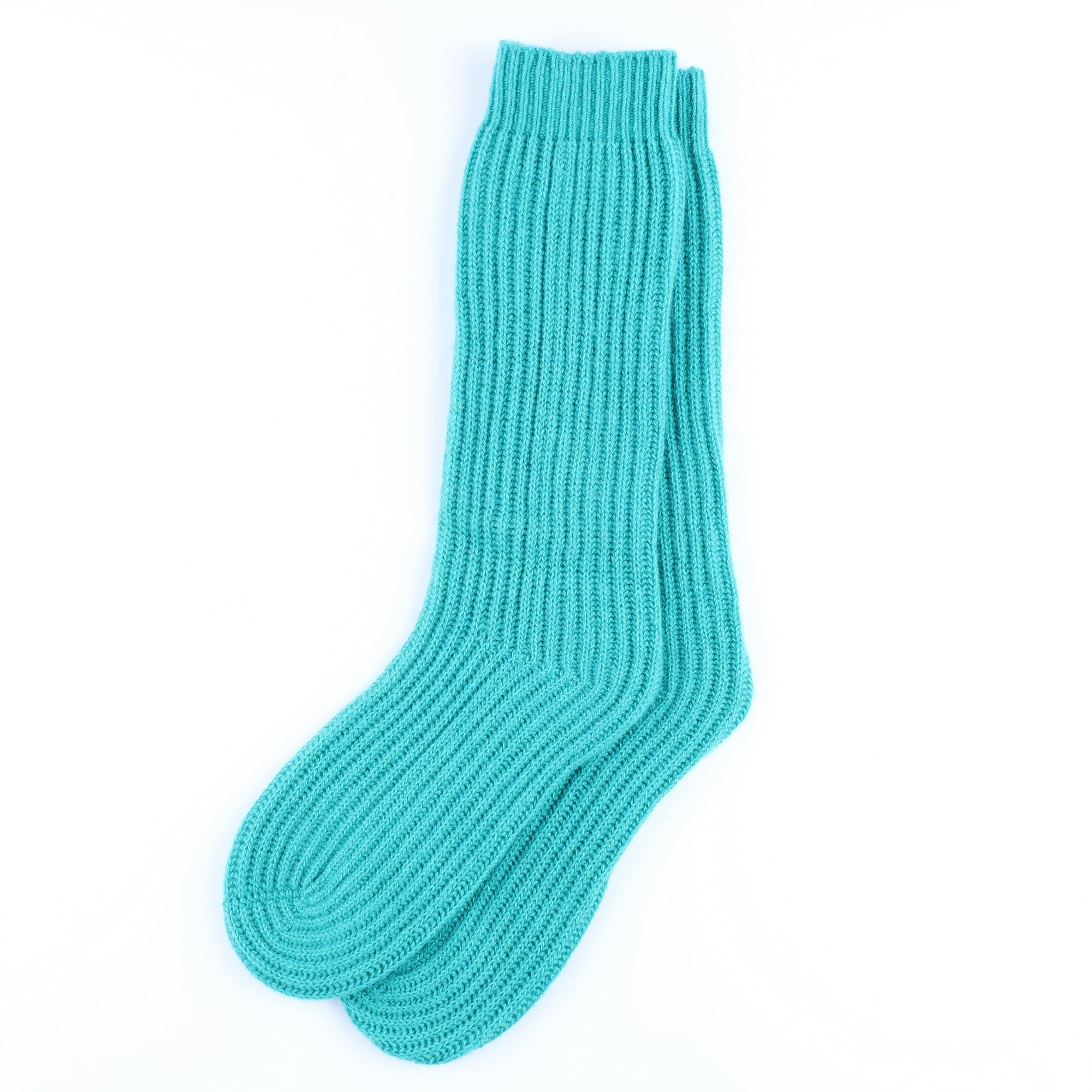 Brand New Scottish Turquoise Green Luxury Cashmere Bed Socks