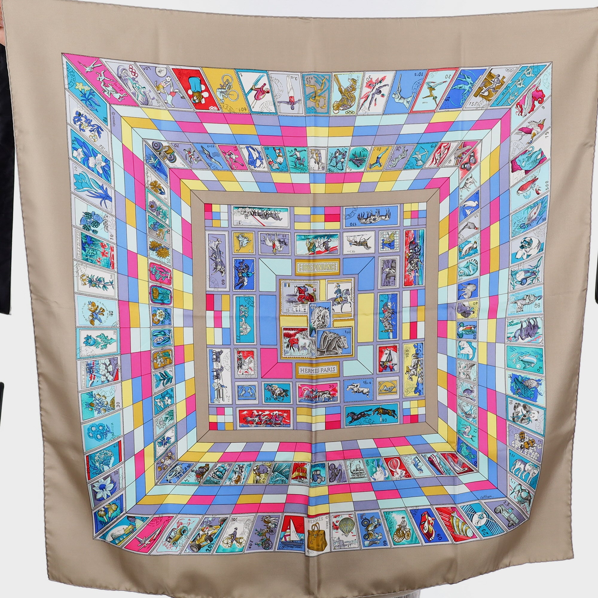 Brand New Boxed Hermès Correspondence Silk Scarf Quite Rare