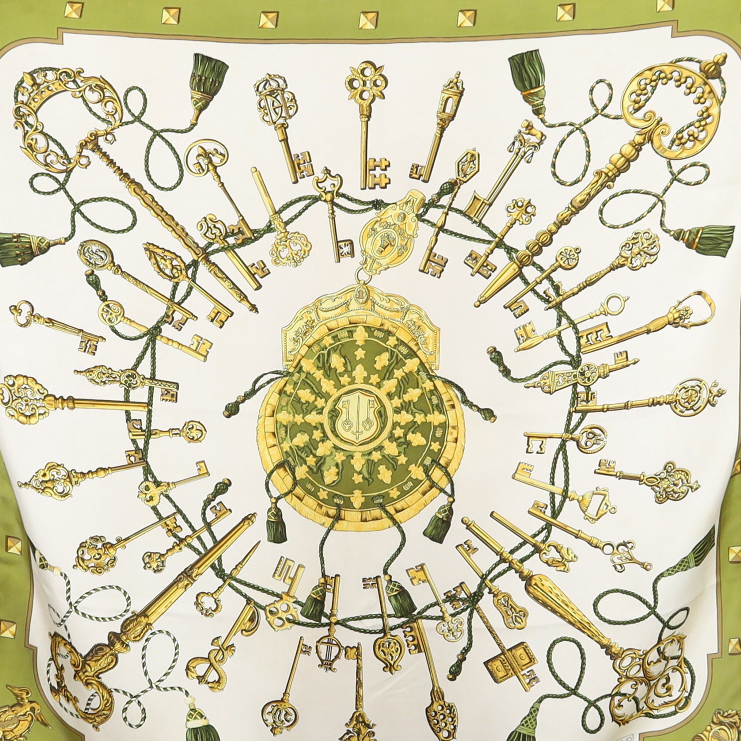 Hermès Les Clefs Vintage Silk Scarf
