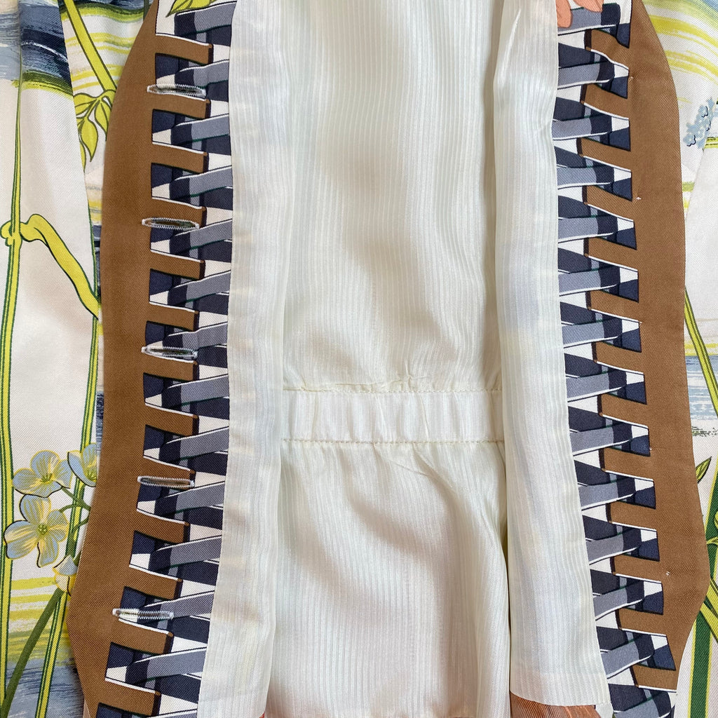 Hermès V Neck Les Bolides Vintage Silk Waistcoat