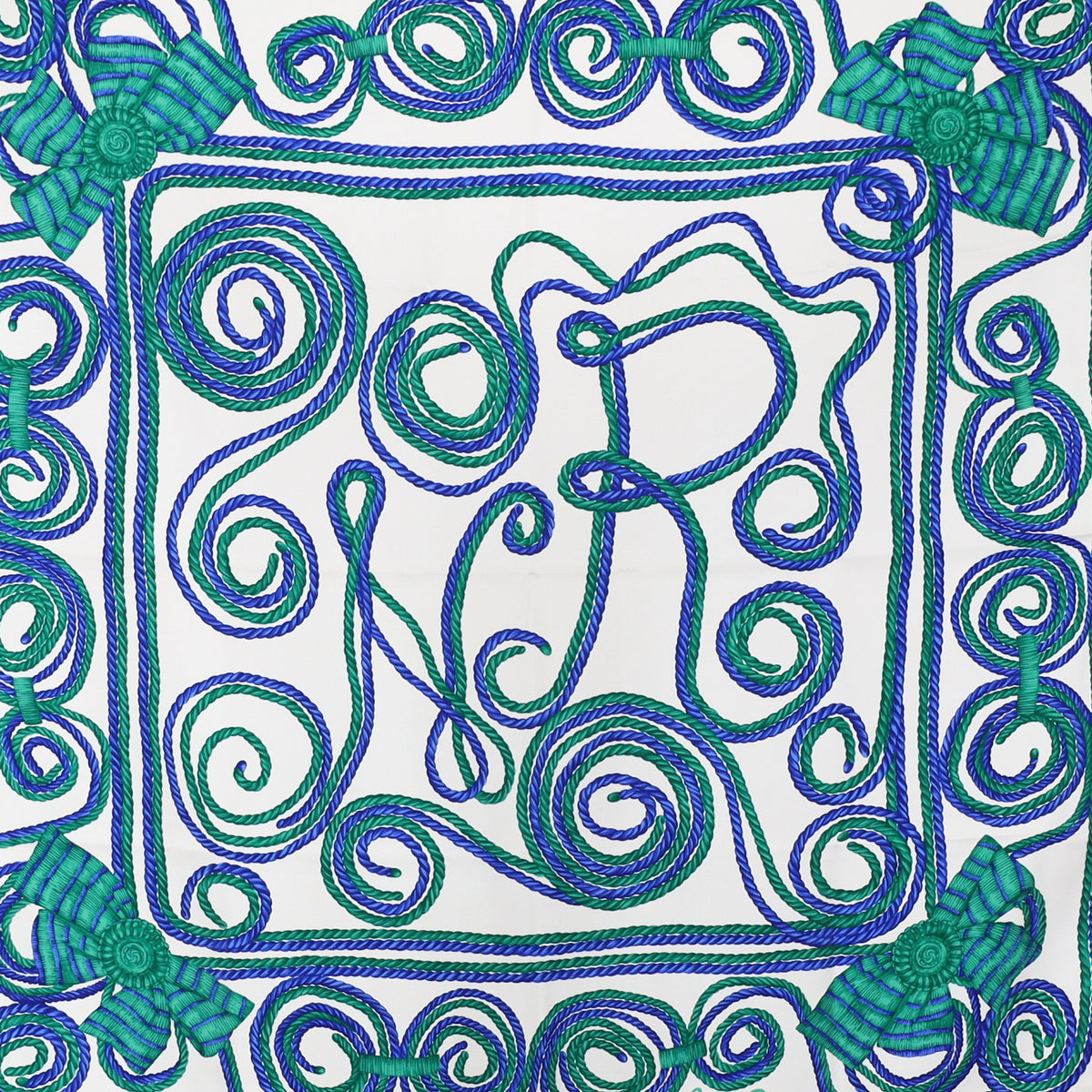 Brand New Nina Ricci Blue and Green Silk Scarf