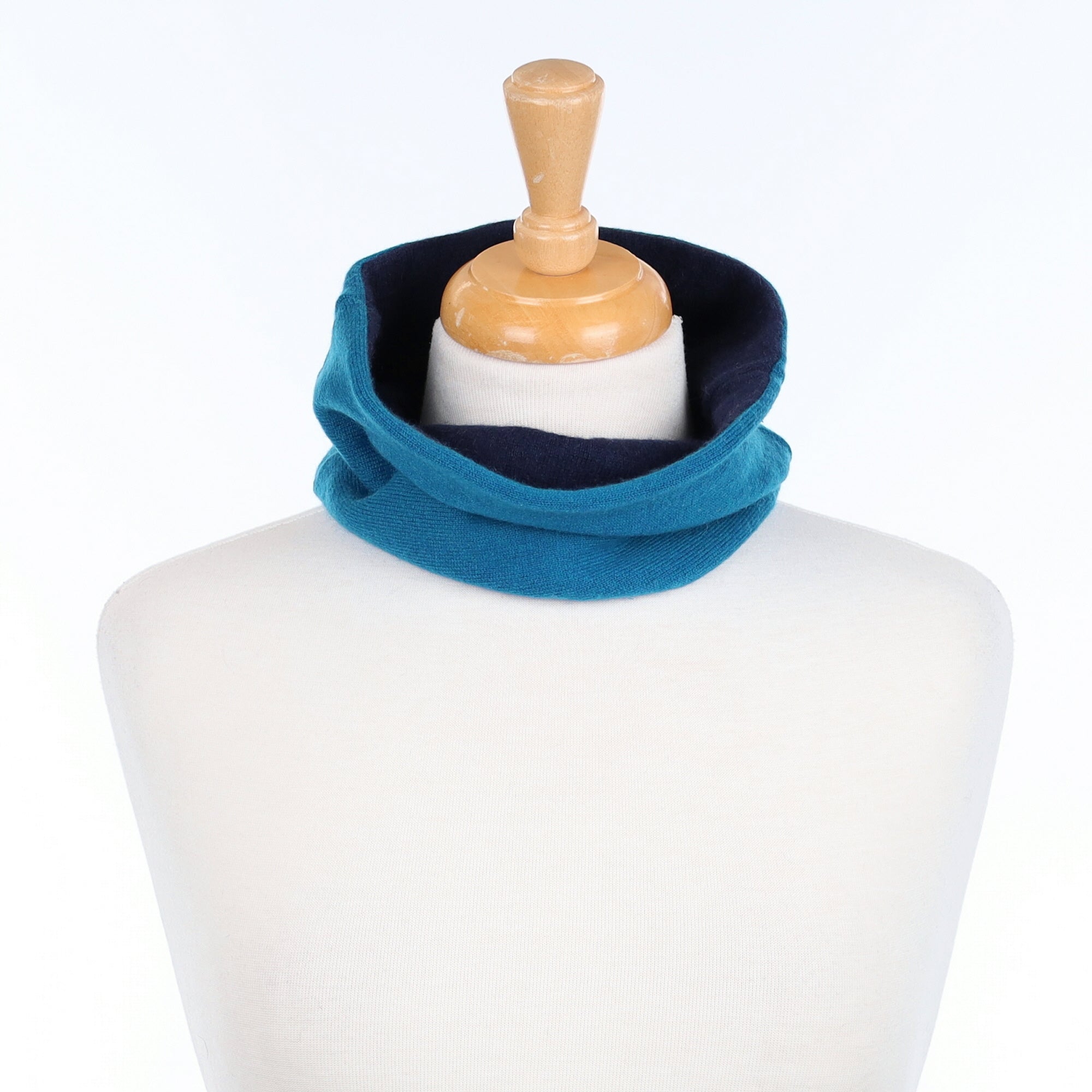 Teal Blue and Navy Neck Warmer