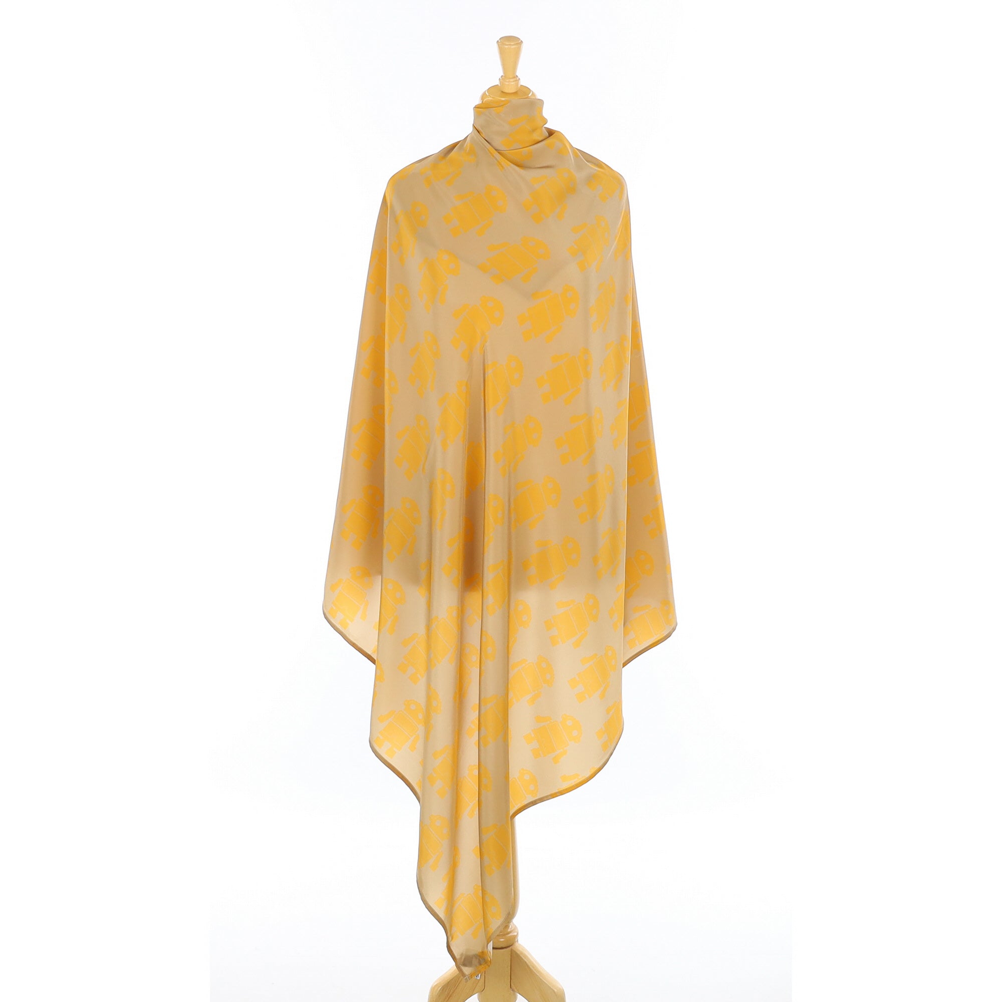 Charlotte Taylor Yellow Robot Silk Scarf