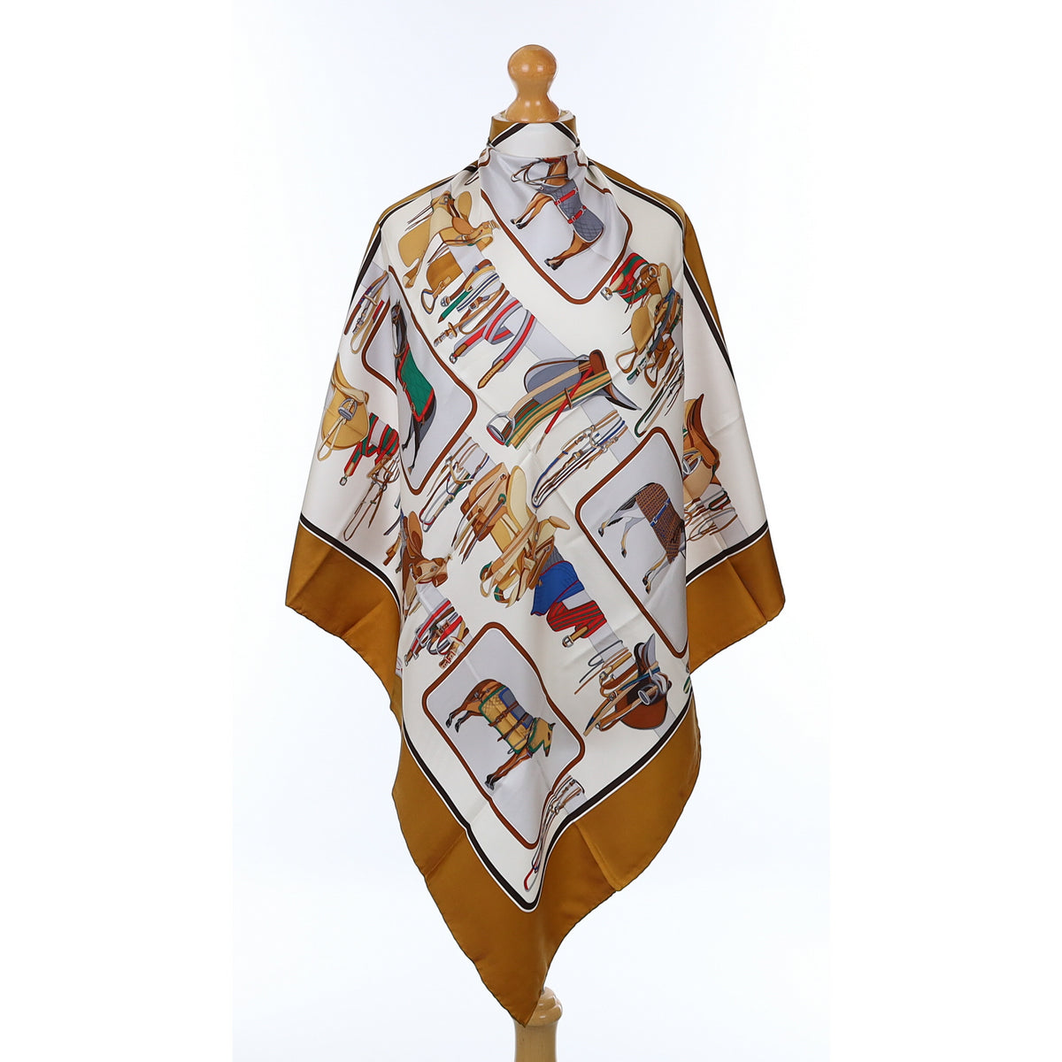 Brand New Gucci Equestrian Vintage Silk Scarf