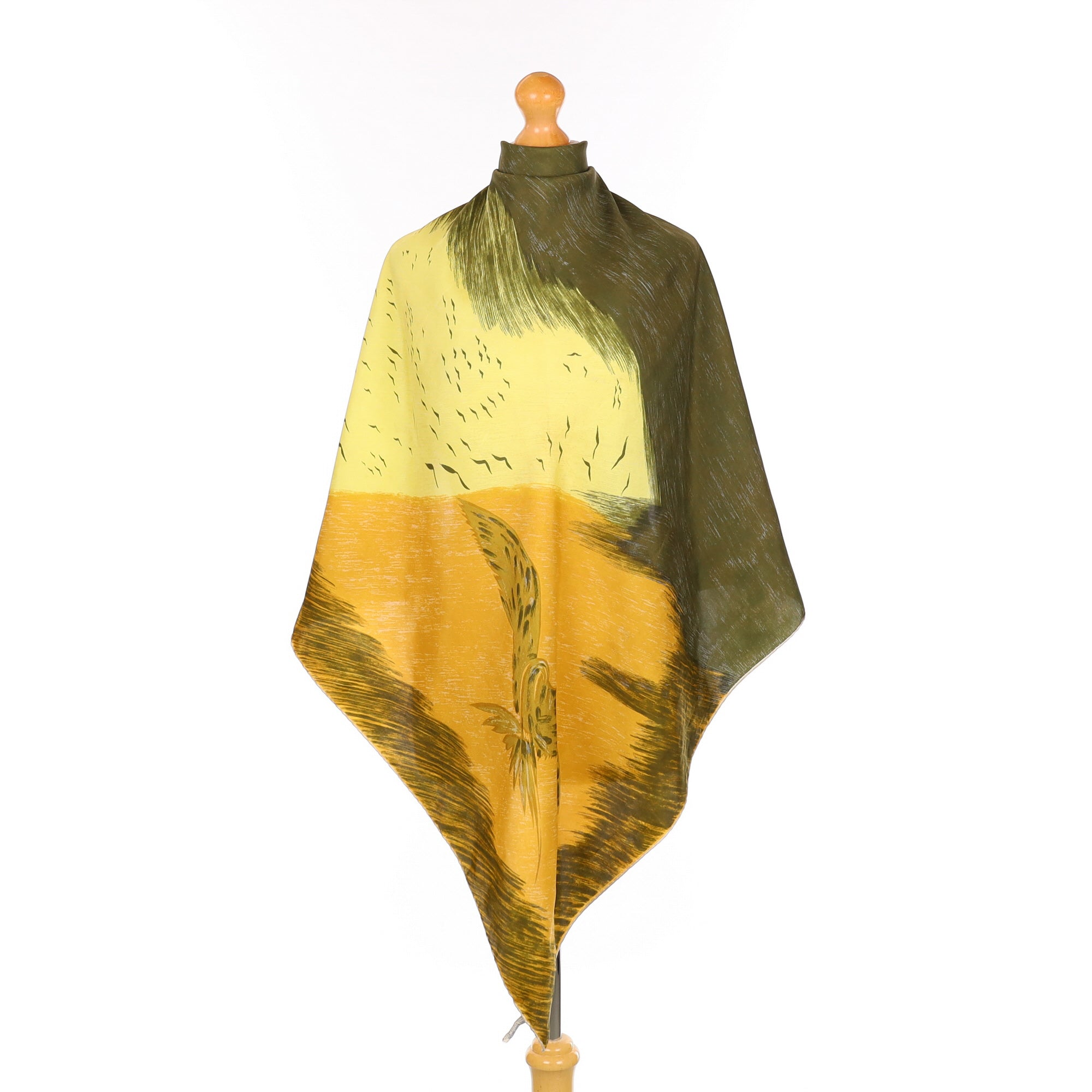 Abstract Bird Vintage Silk Scarf