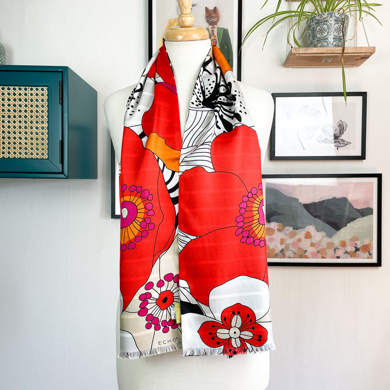 Echo Floral Design Vintage Silk Scarf