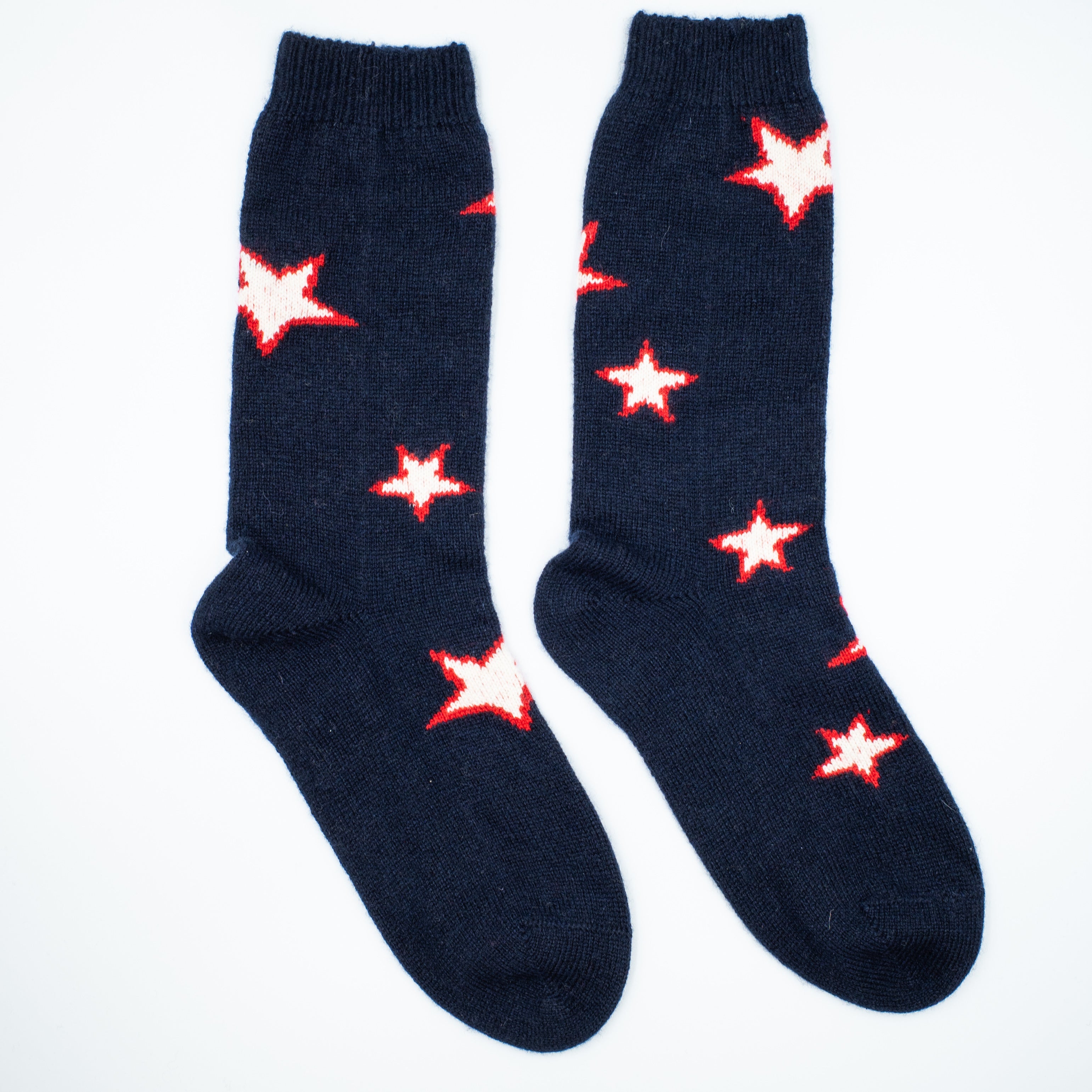 New Scottish Navy Blue Starry Cashmere Bed Socks