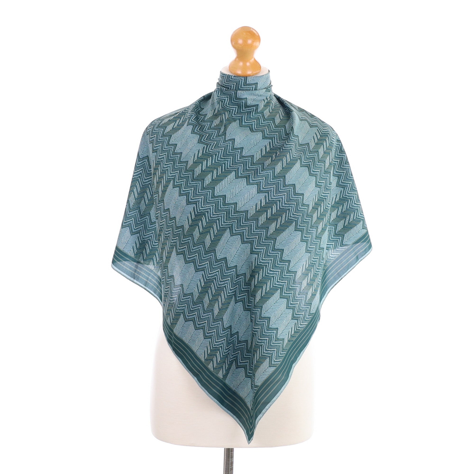 1970s Geometric Vintage Silk Scarf