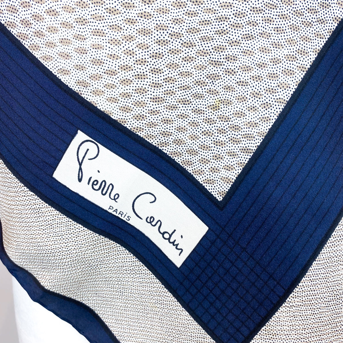 1980s Geometric Pierre Cardin Vintage Silk Scarf
