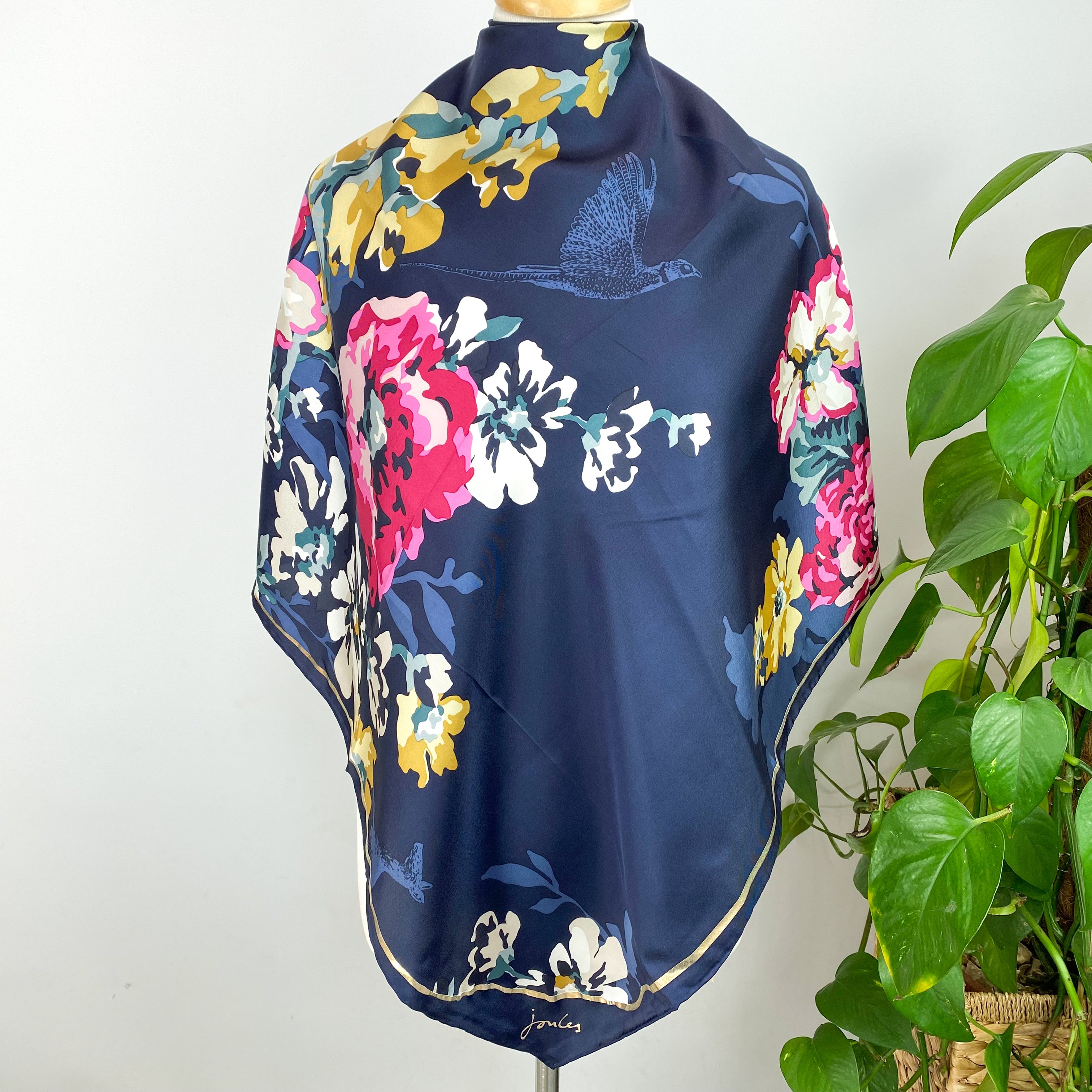 Joules Floral Silk Scarf