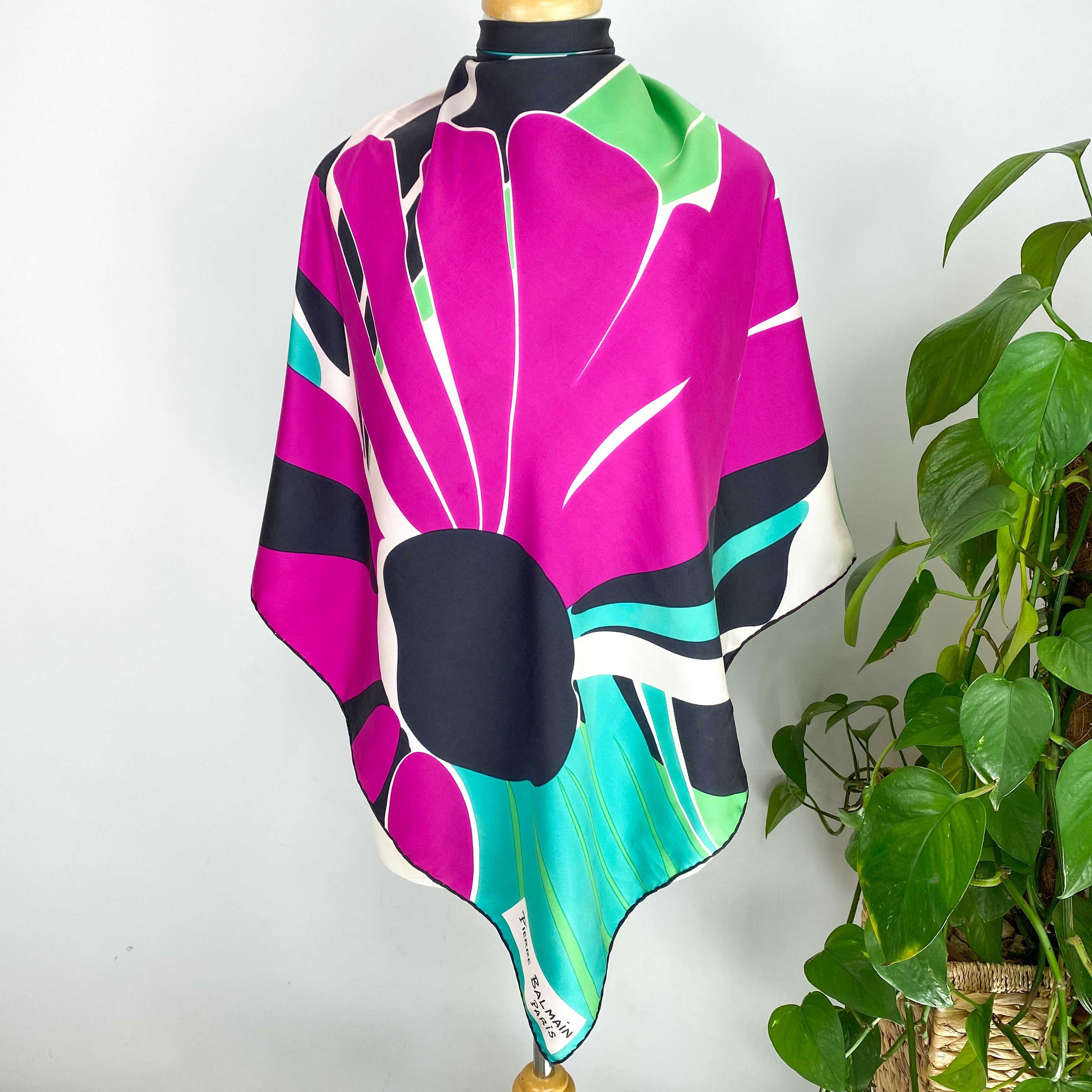 1970s Pierre Balmain French Vintage Silk Scarf