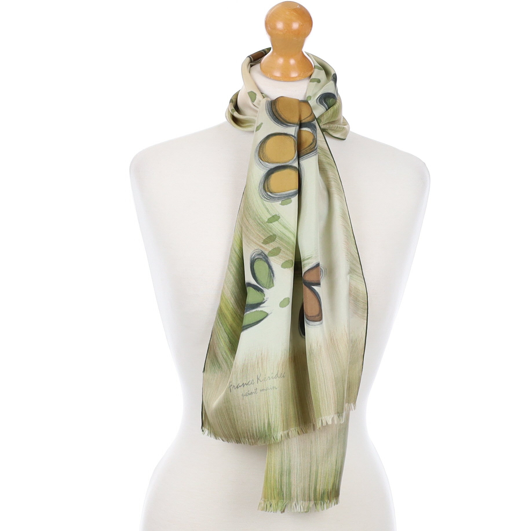 French Long Vintage Silk Scarf