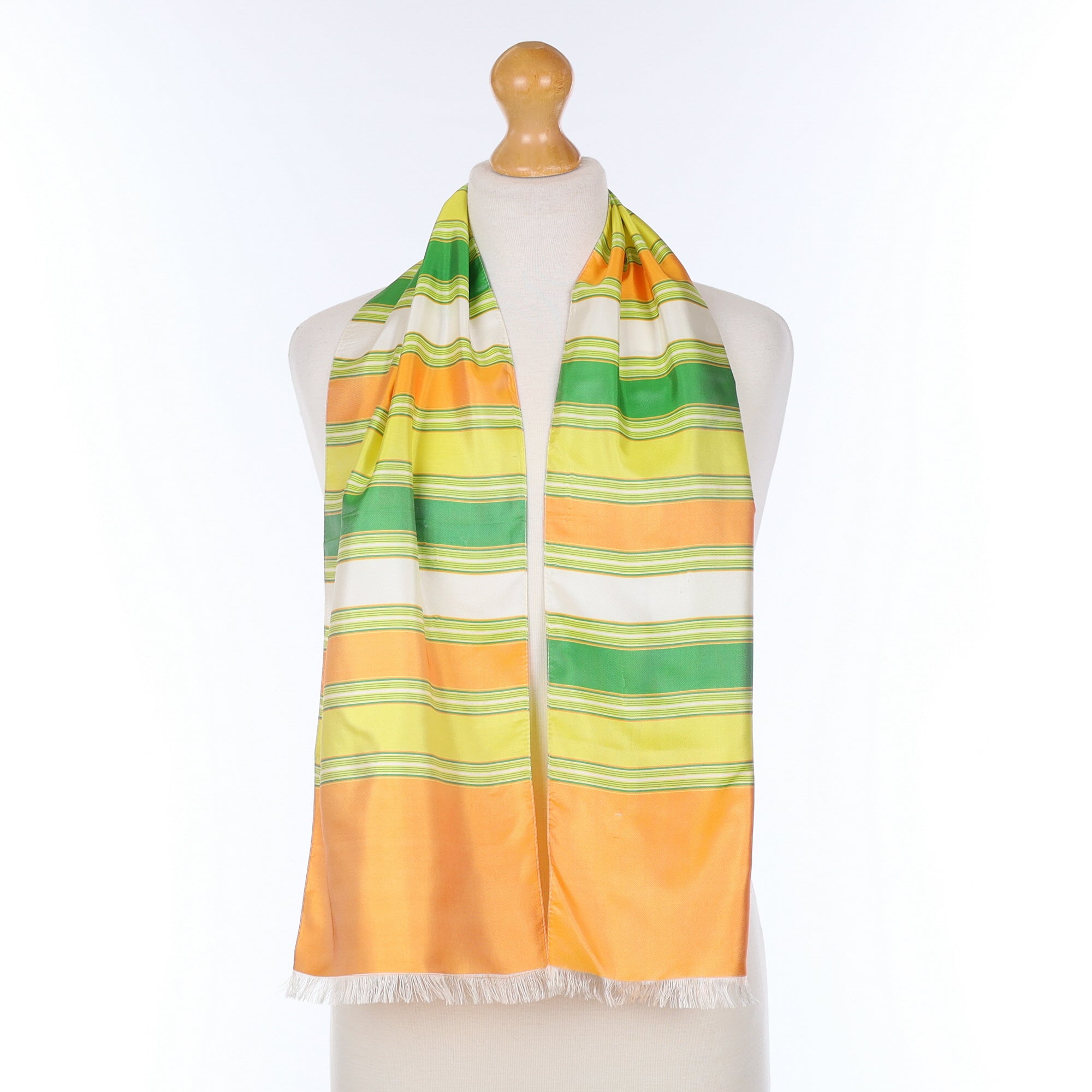 Orange And Green Vintage Silk Scarf
