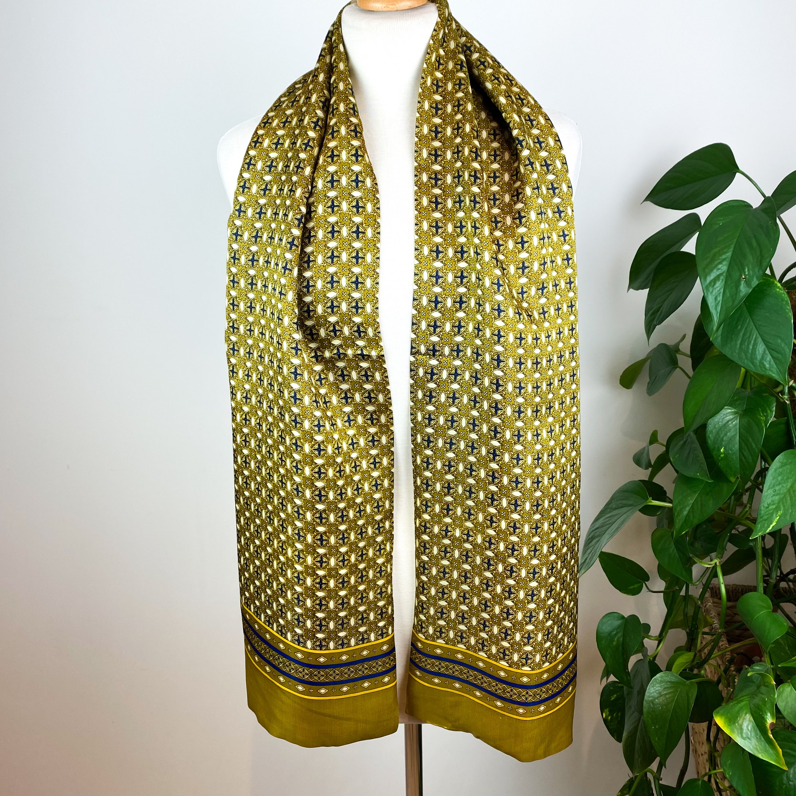 Long Double Sided Vintage Silk Scarf