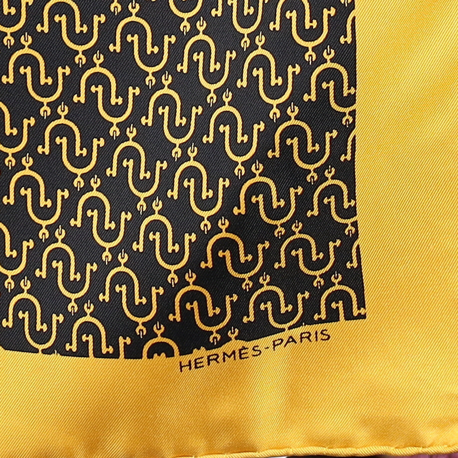Hermès Vintage Patterned 42 Silk Pocket Scarf
