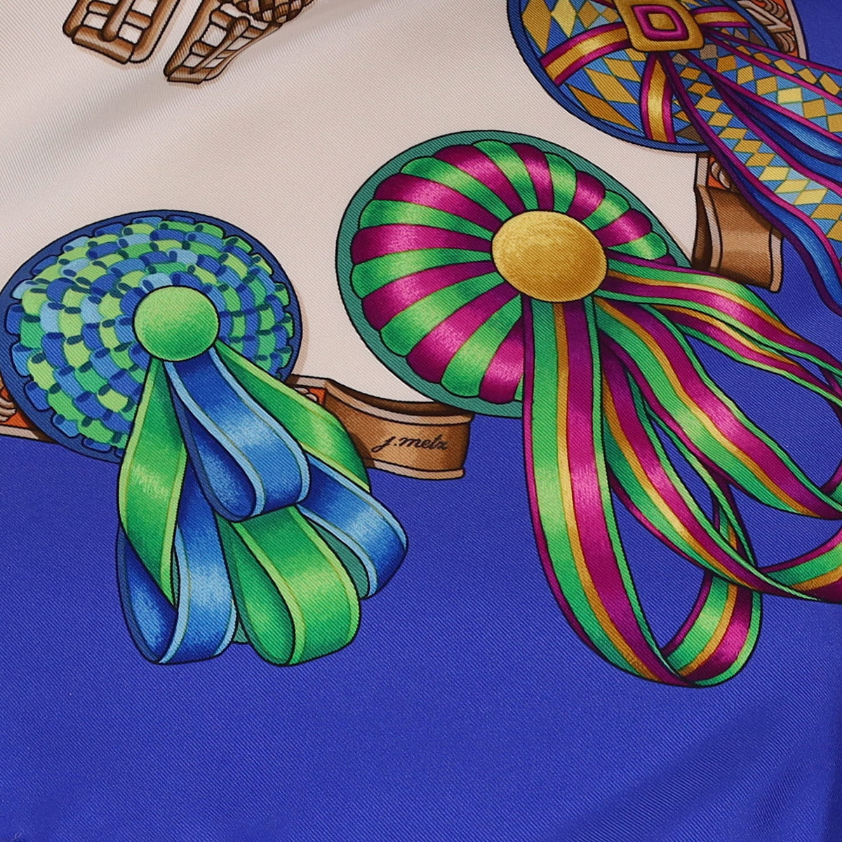 Quite Rare Hermès Les Rubans Du Cheval Silk Scarf