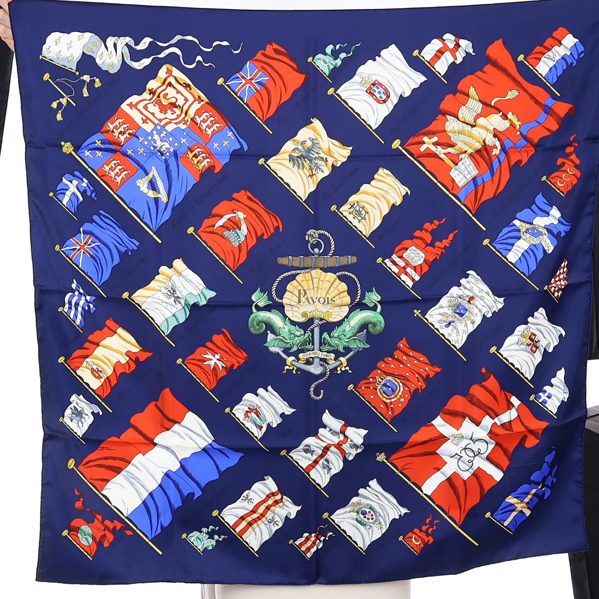 Brand New Boxed Hermès Pavois Silk Scarf