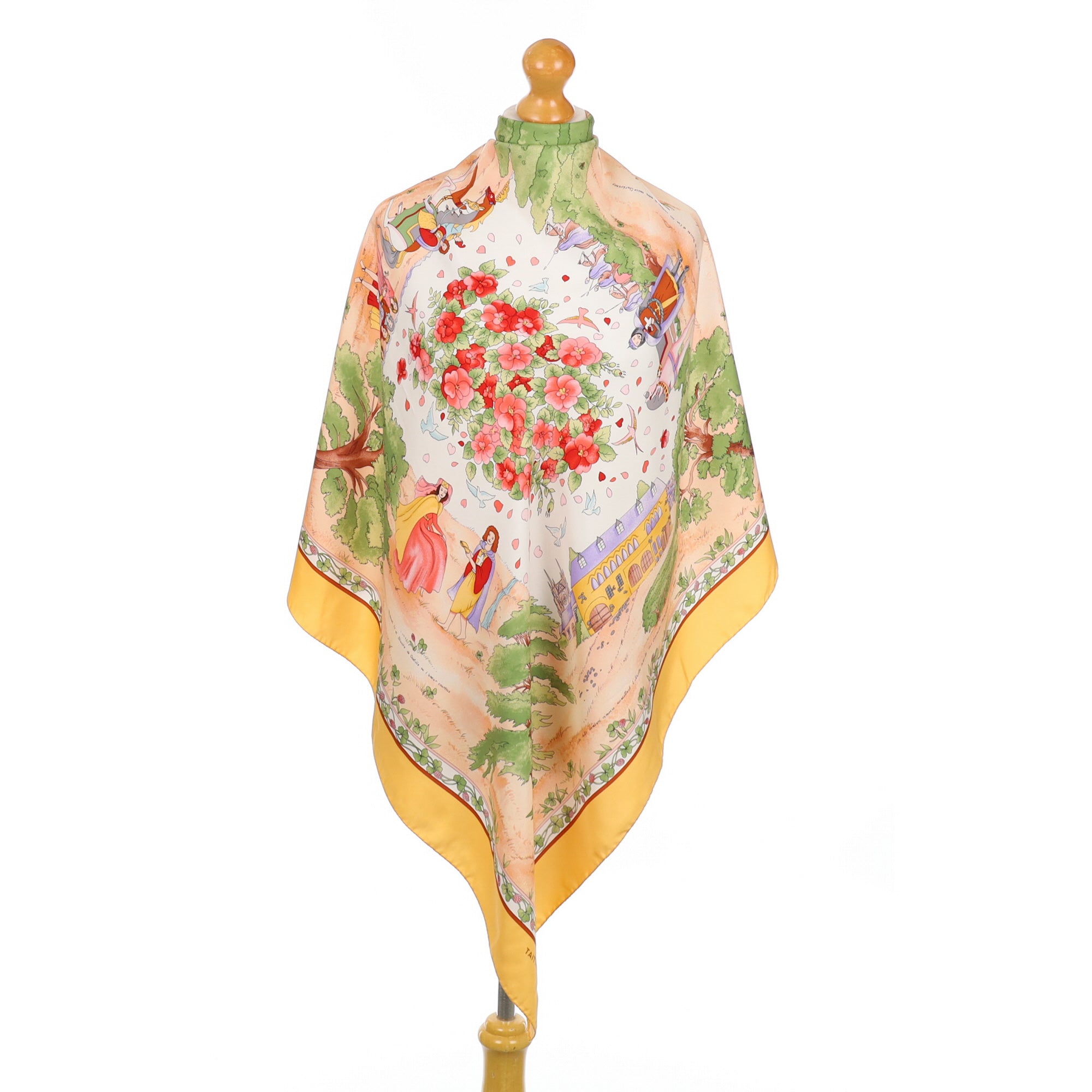 Taittinger Romantic Scene Silk Scarf