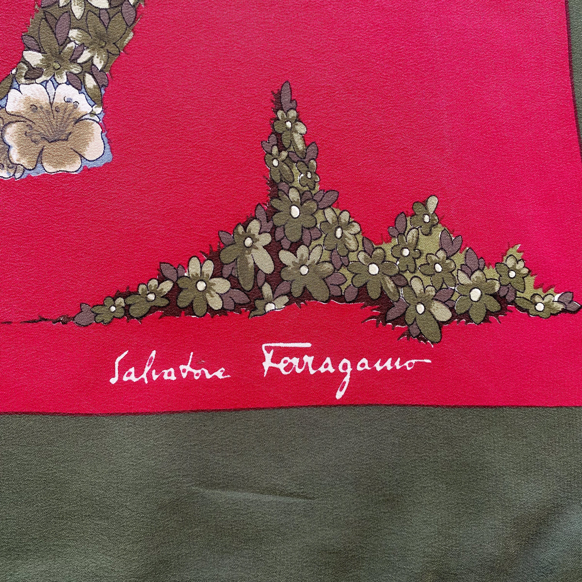 Salvatore Ferragamo Deer Designer Silk Scarf