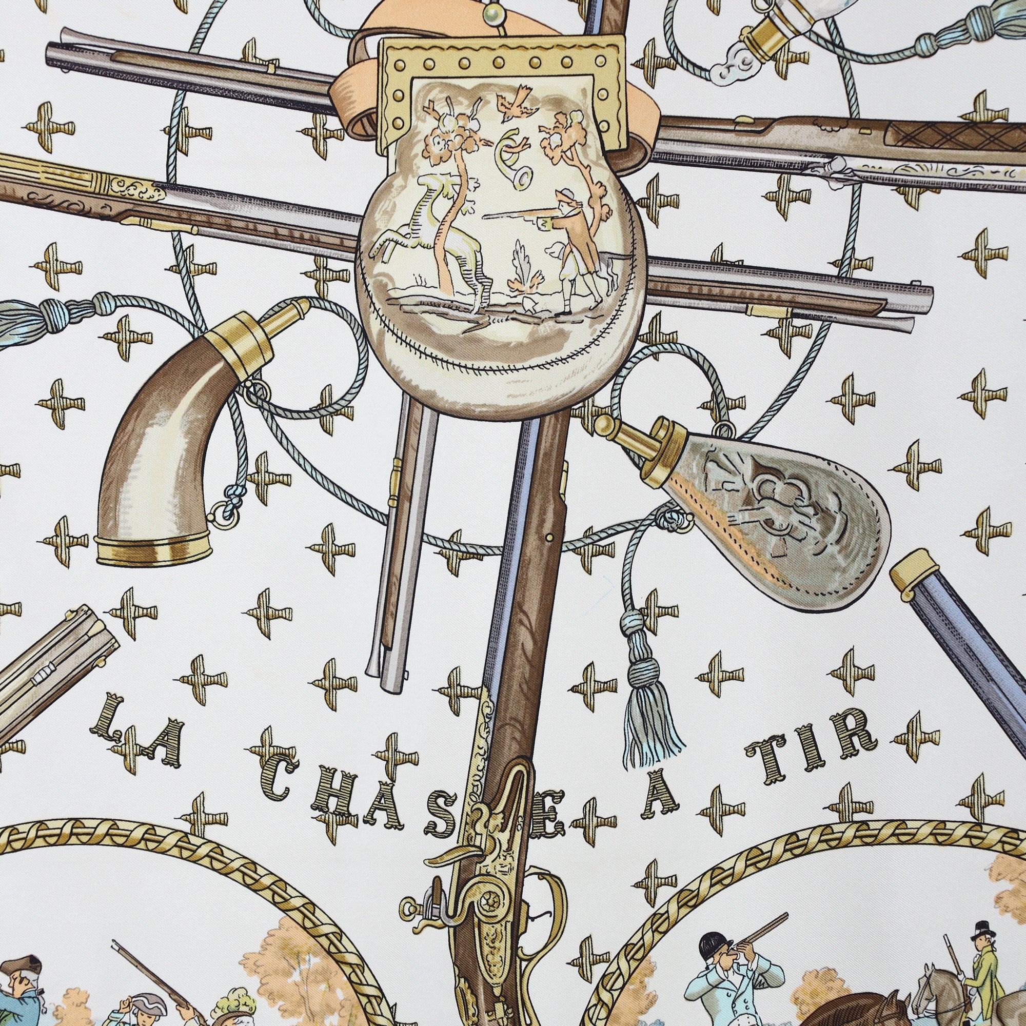 Hermès La Chasse a Tir Silk Scarf