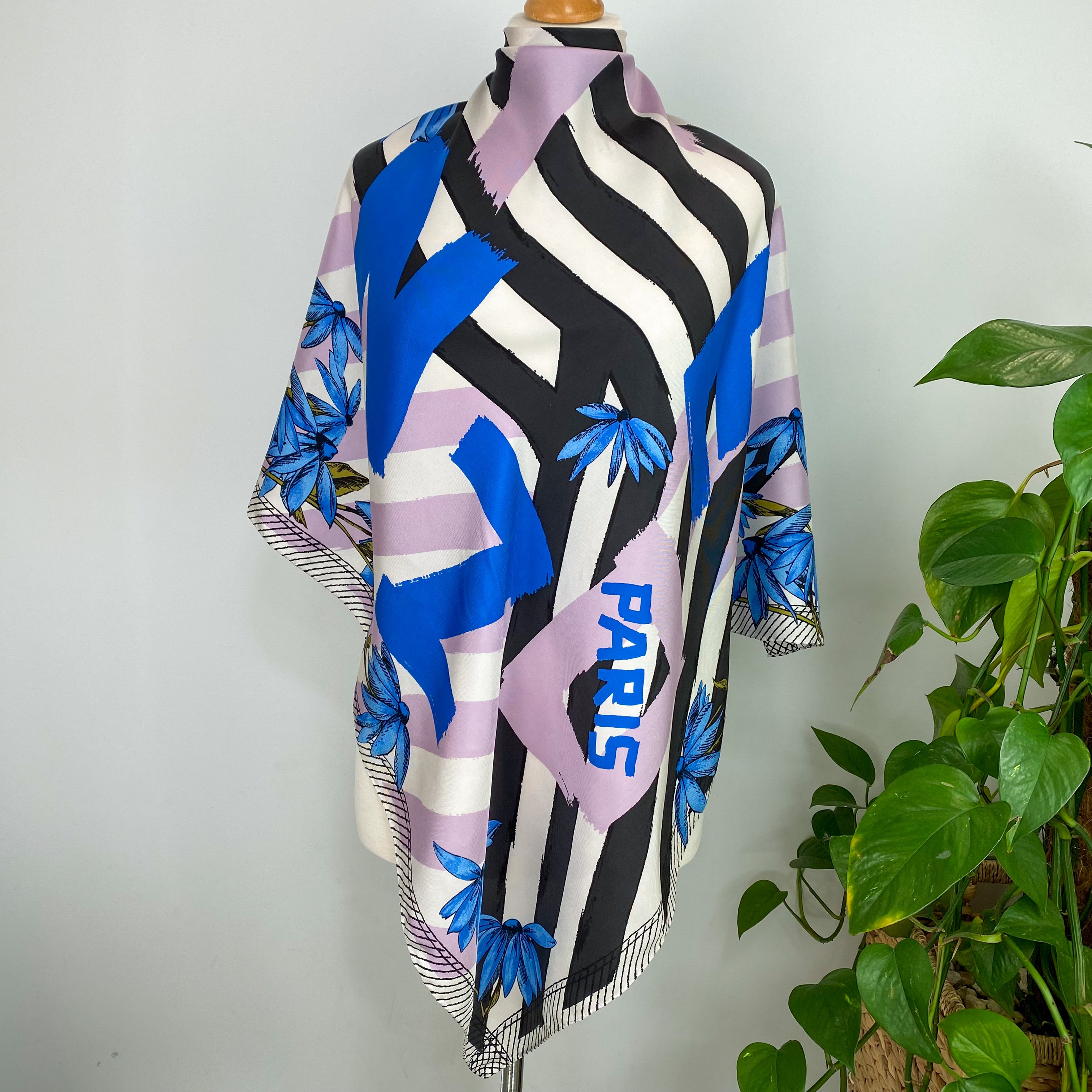 Kenzo Abstract Designer Silk Scarf