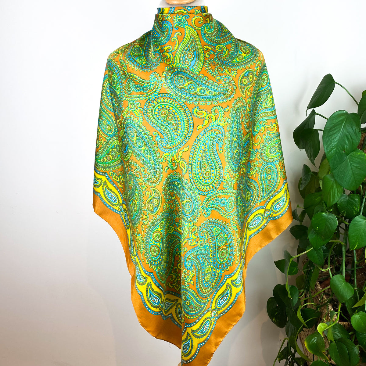 1970s Paisley Burmel Vintage Silk Scarf
