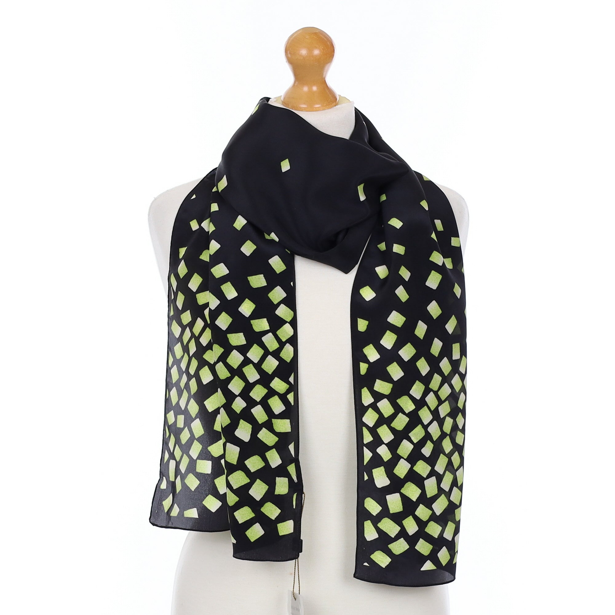 Brand New Green Confetti Silk Scarf