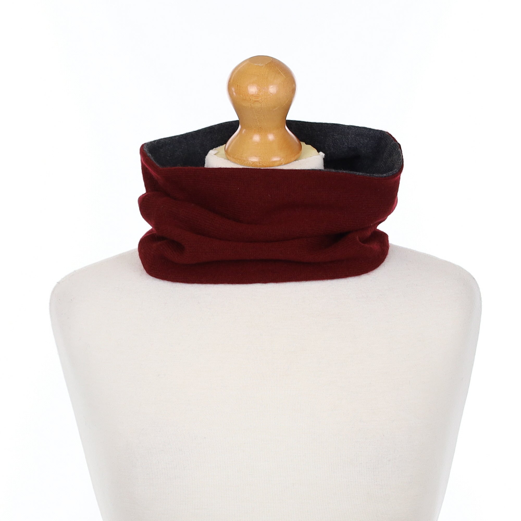 Wine Red and Graphite Neck Warmer