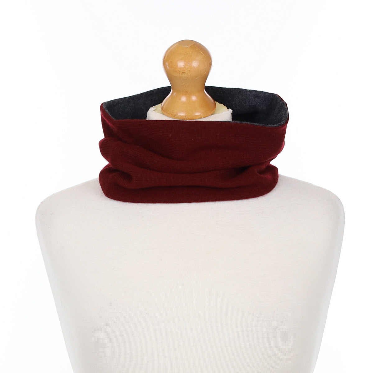 Wine Red and Graphite Neck Warmer