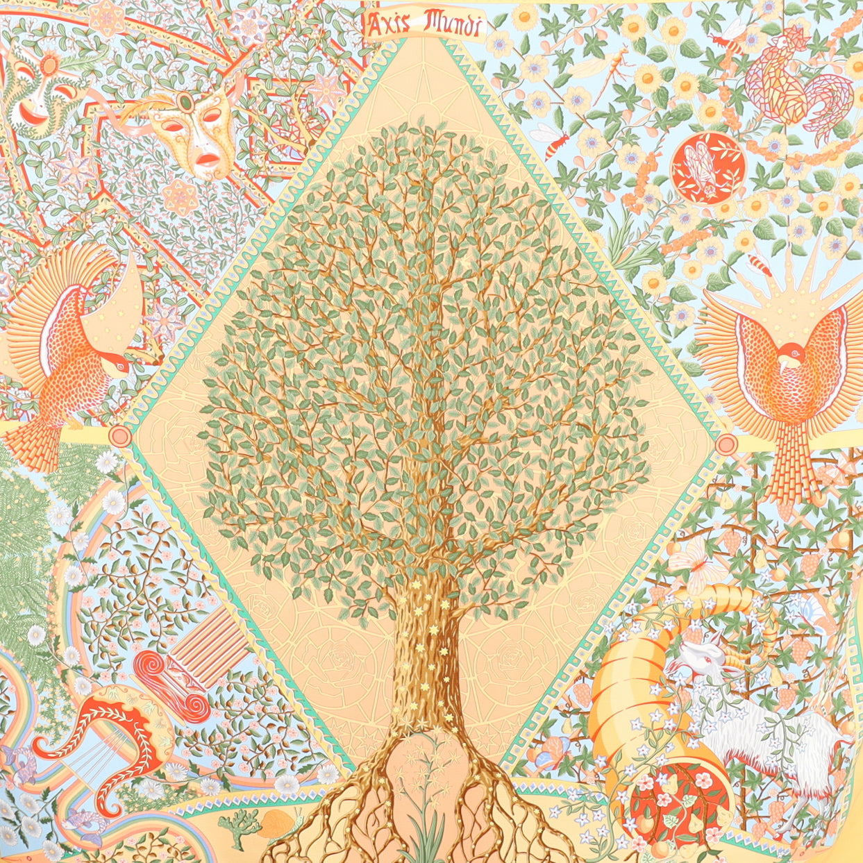 Hermès Axis Mundi Silk Scarf