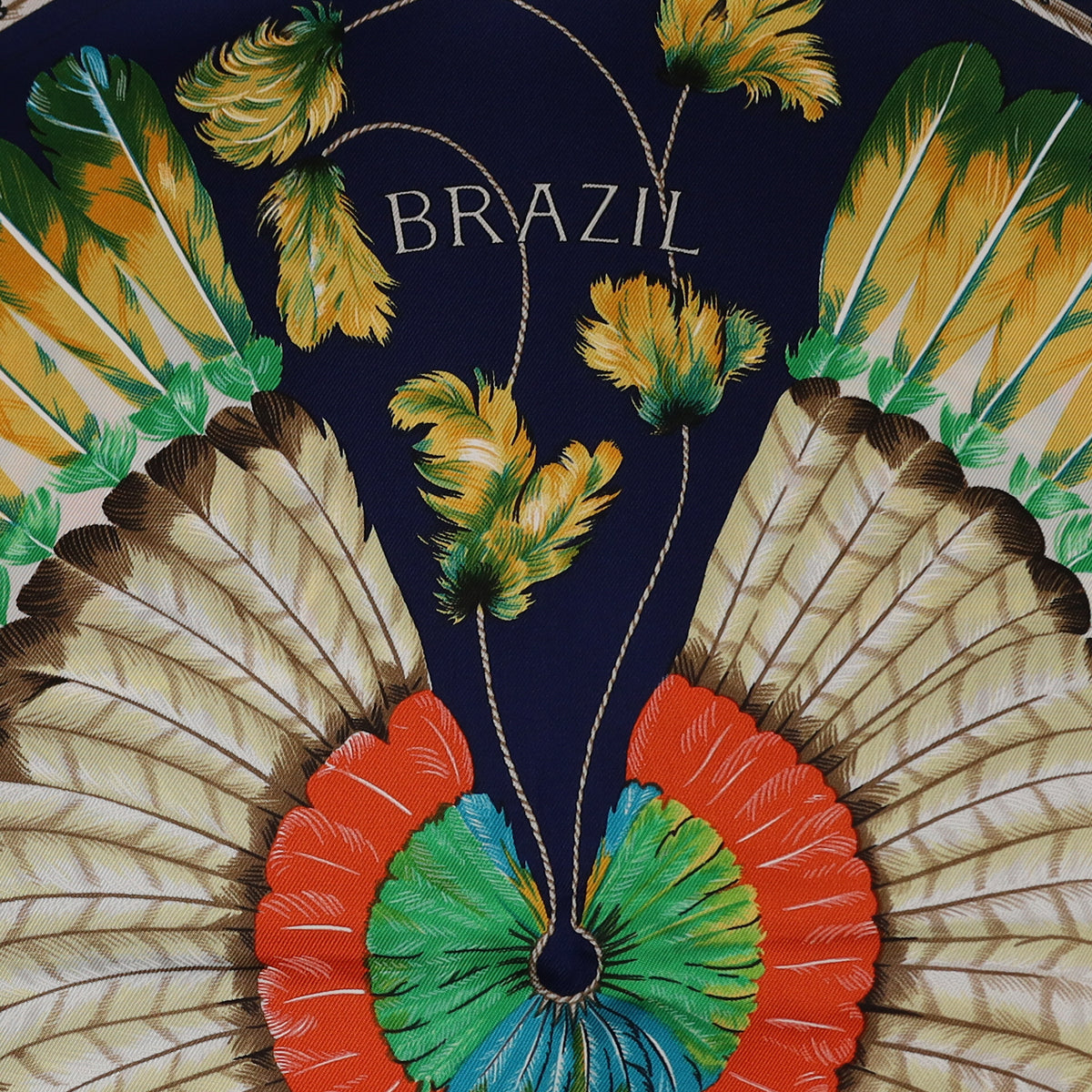 Brand New Boxed Hermès Brazil Silk Scarf