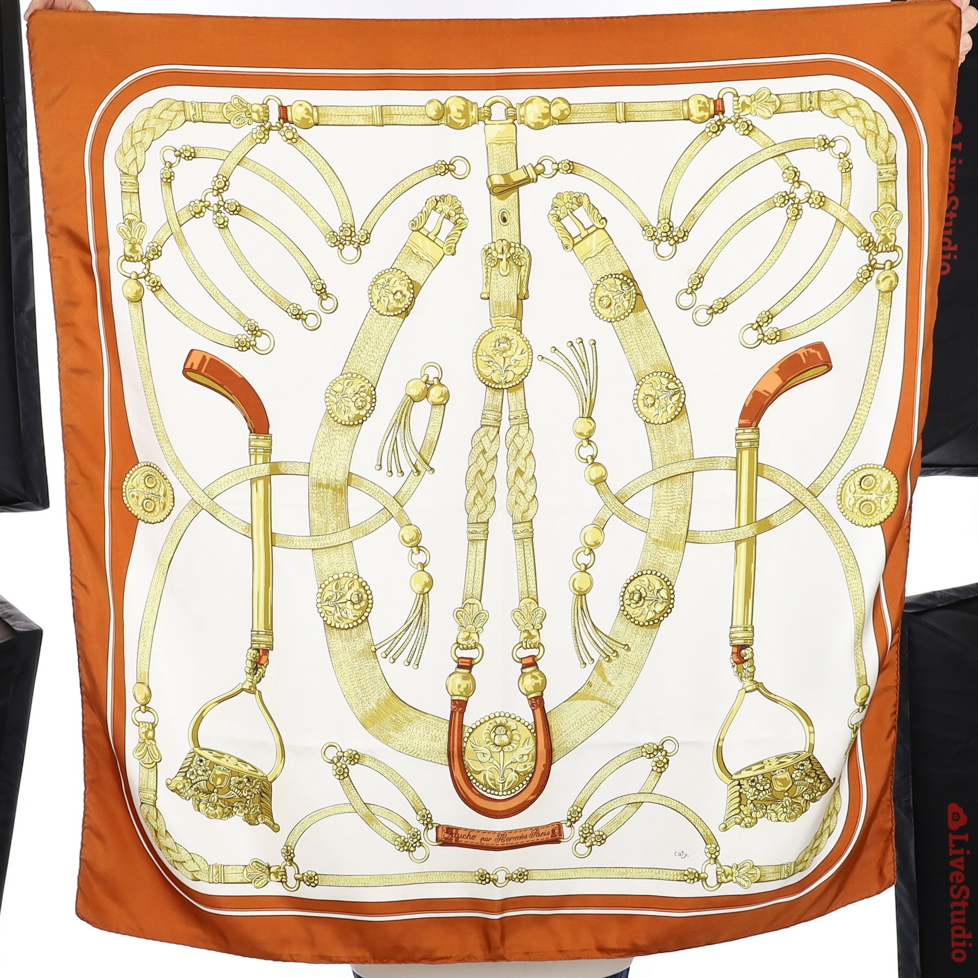 Hermès Gaucho Par Hermès Silk Scarf