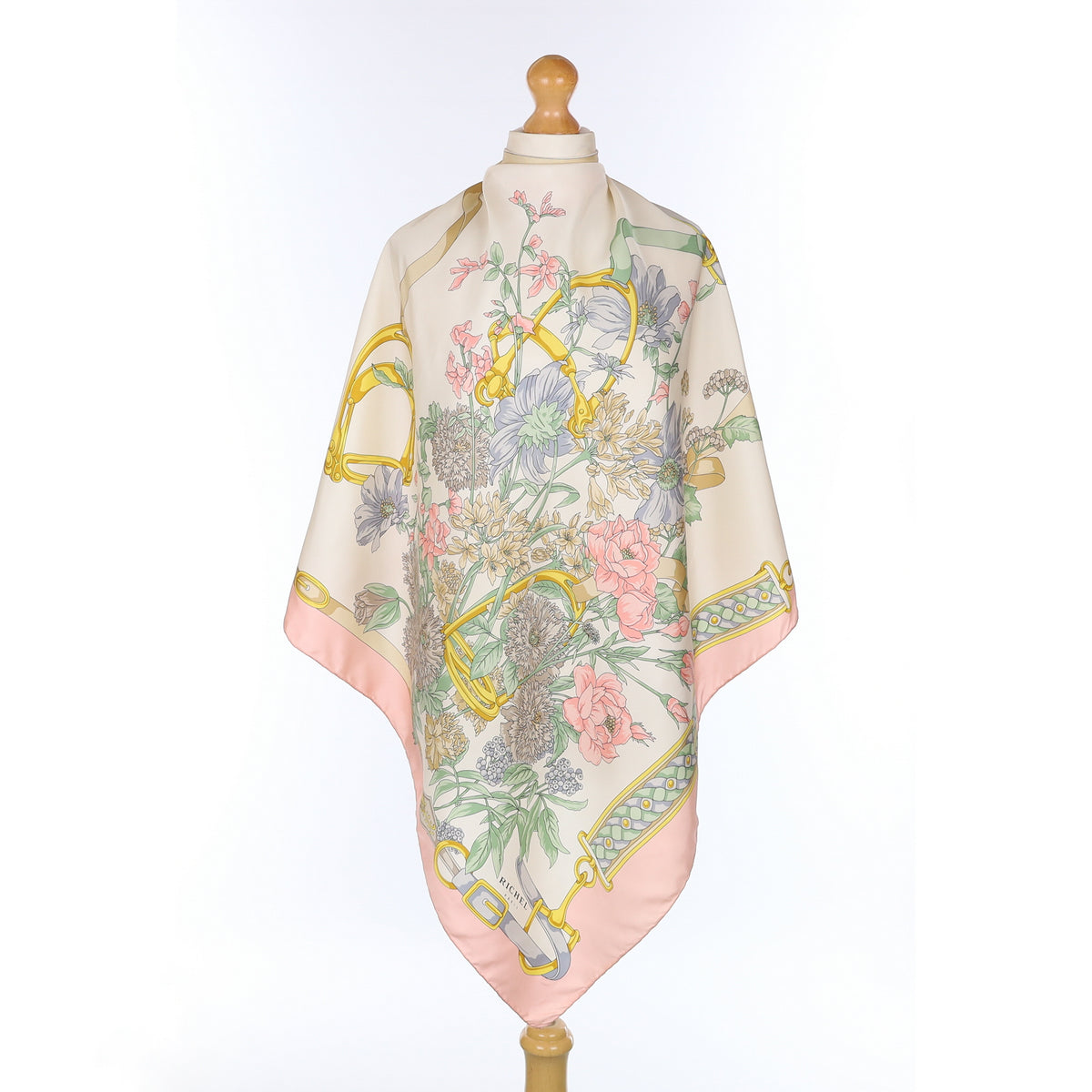 Richel Pink Floral Silk Scarf