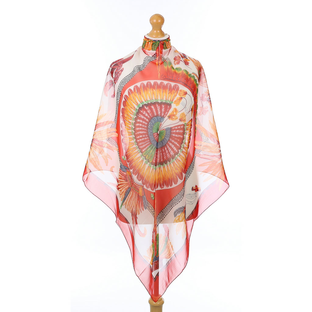Brand New Hermès Brazil Mousseline Silk Scarf