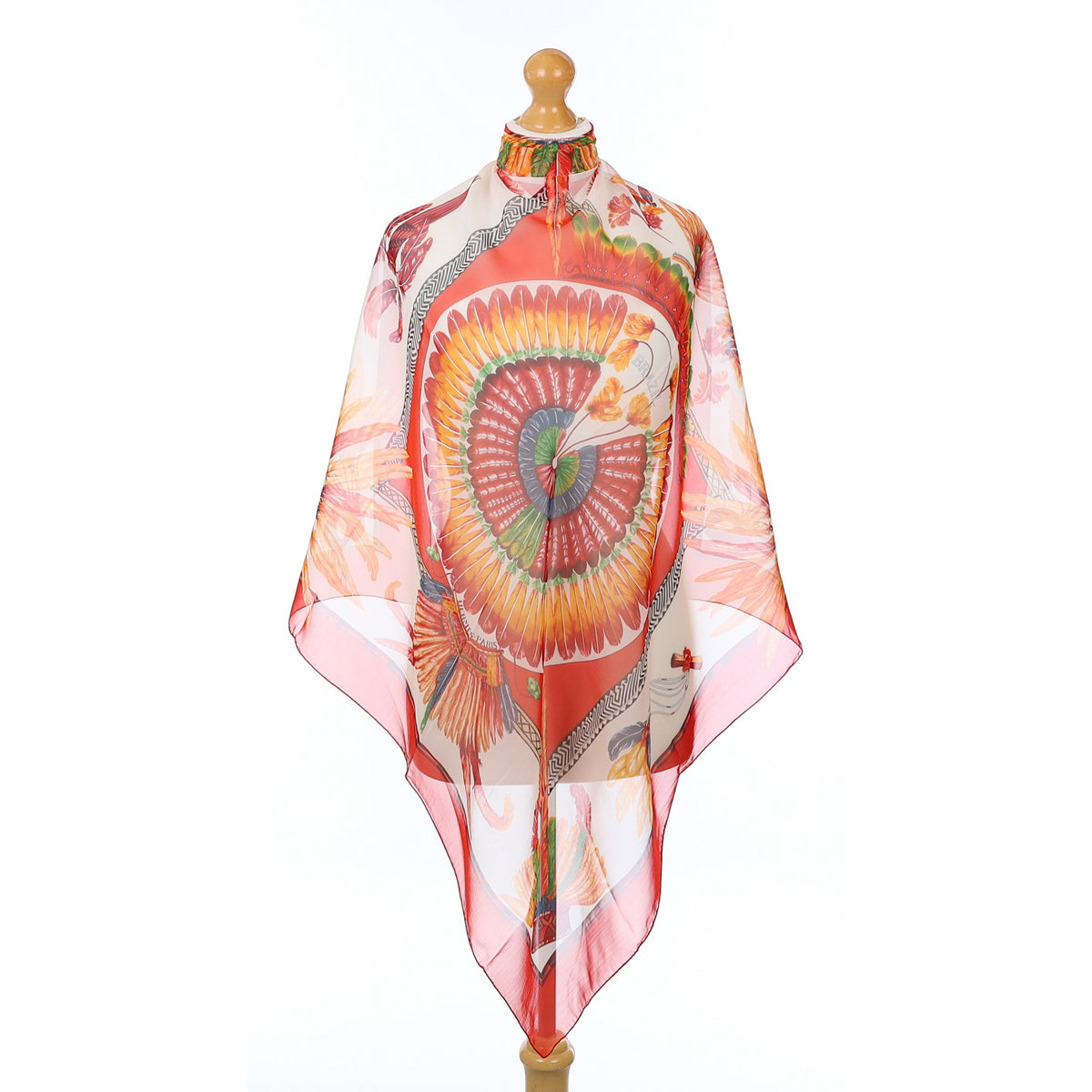 Brand New Hermès Brazil Mousseline Silk Scarf
