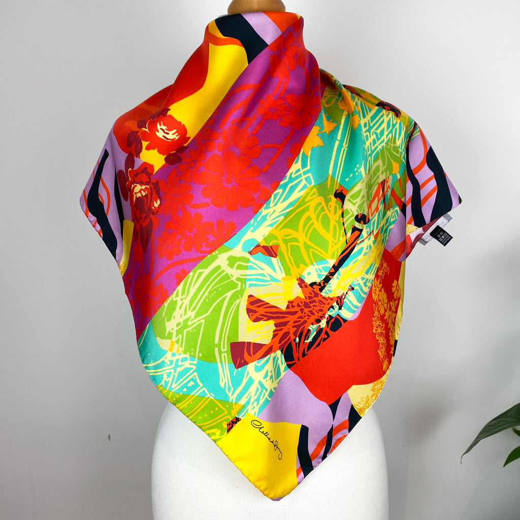 Clelia & Romy Floral Silk Twill Scarf