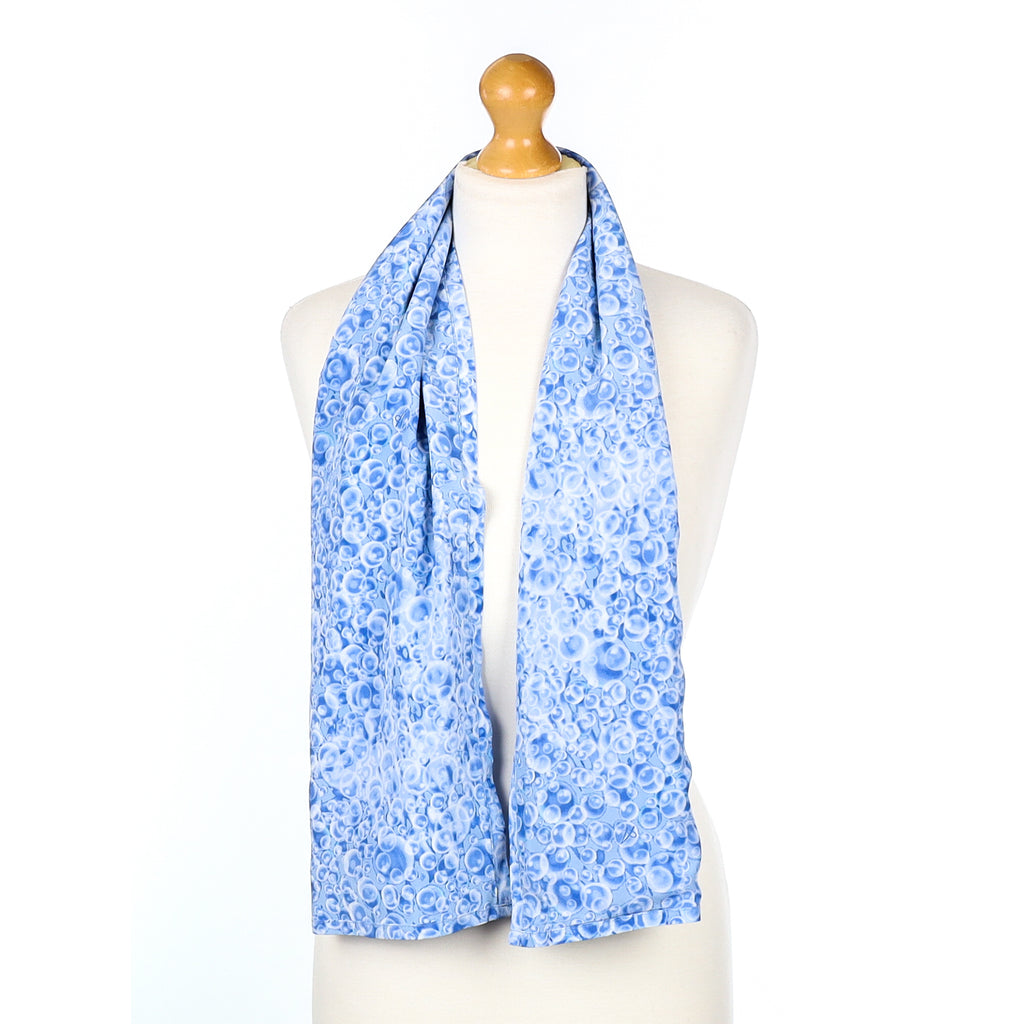 Aquascutum Blue and White Silk Scarf